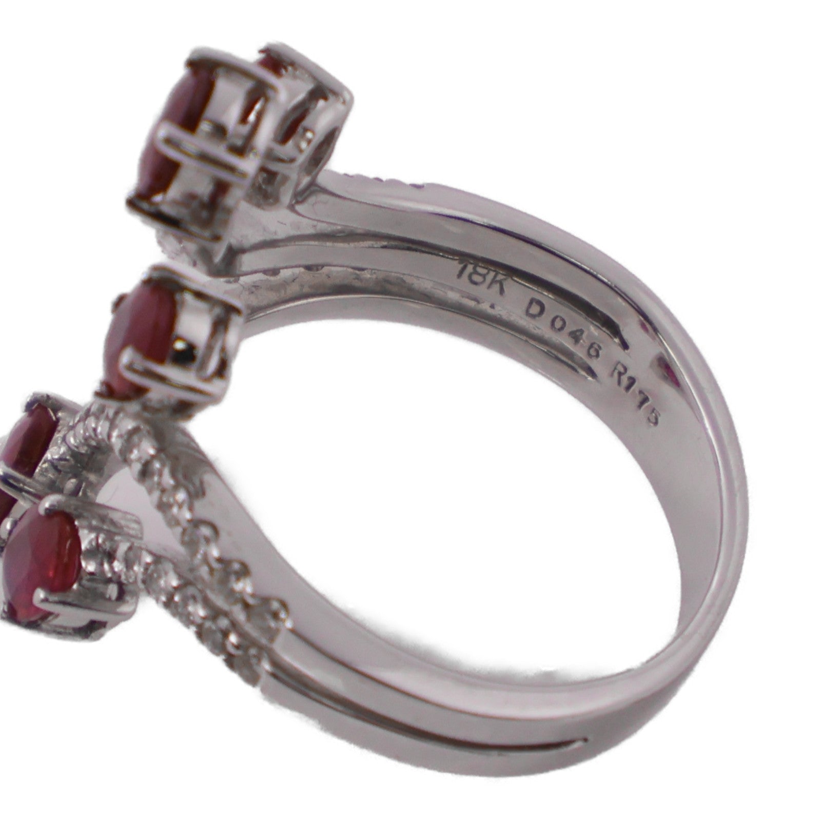 JEWELRY 18K白金Ruby Ring紅寶石/鑽石戒指US#7.5