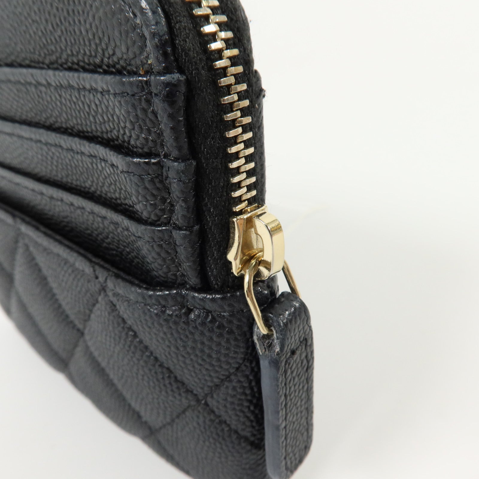 CHANEL 牛皮皮革Zipped Coin Purse金扣零錢包