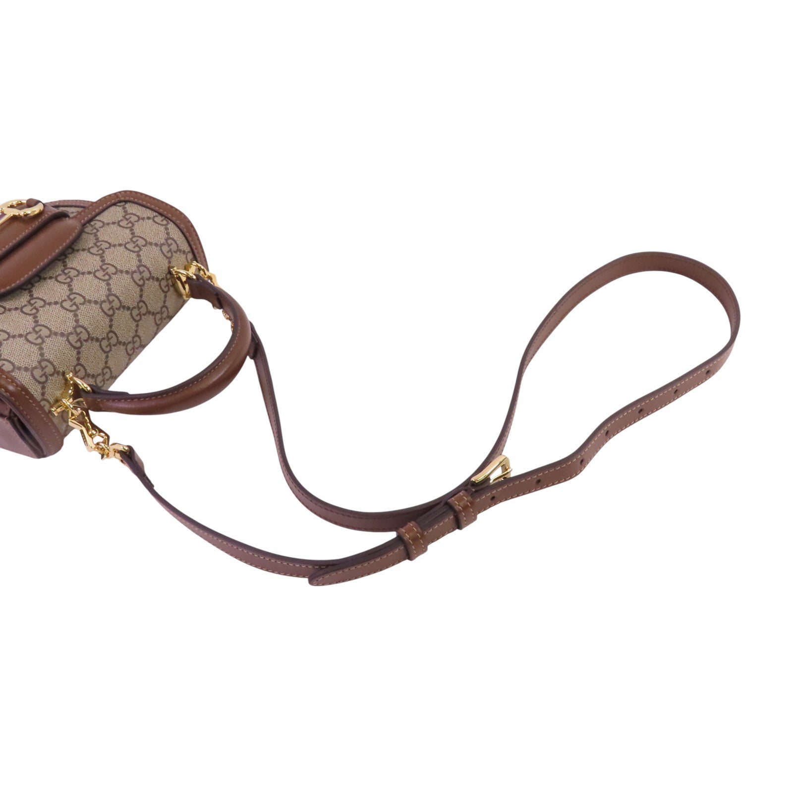 GUCCI 塗層帆布Horsebit 1955 Mini Top Handle金扣手挽肩背兩用袋