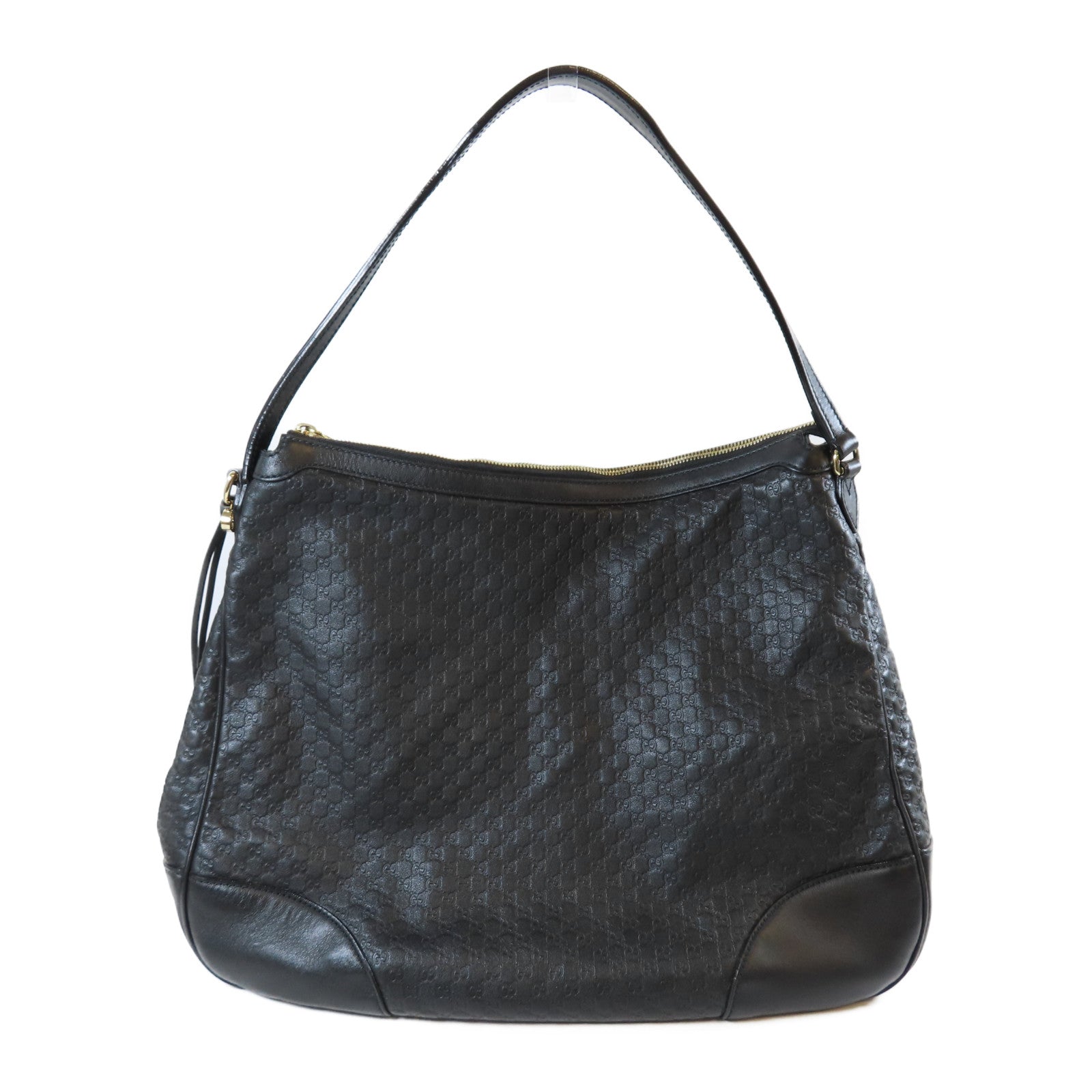 GUCCI 【激減優惠】牛皮皮革Large Bree Hobo金扣肩背袋黑色