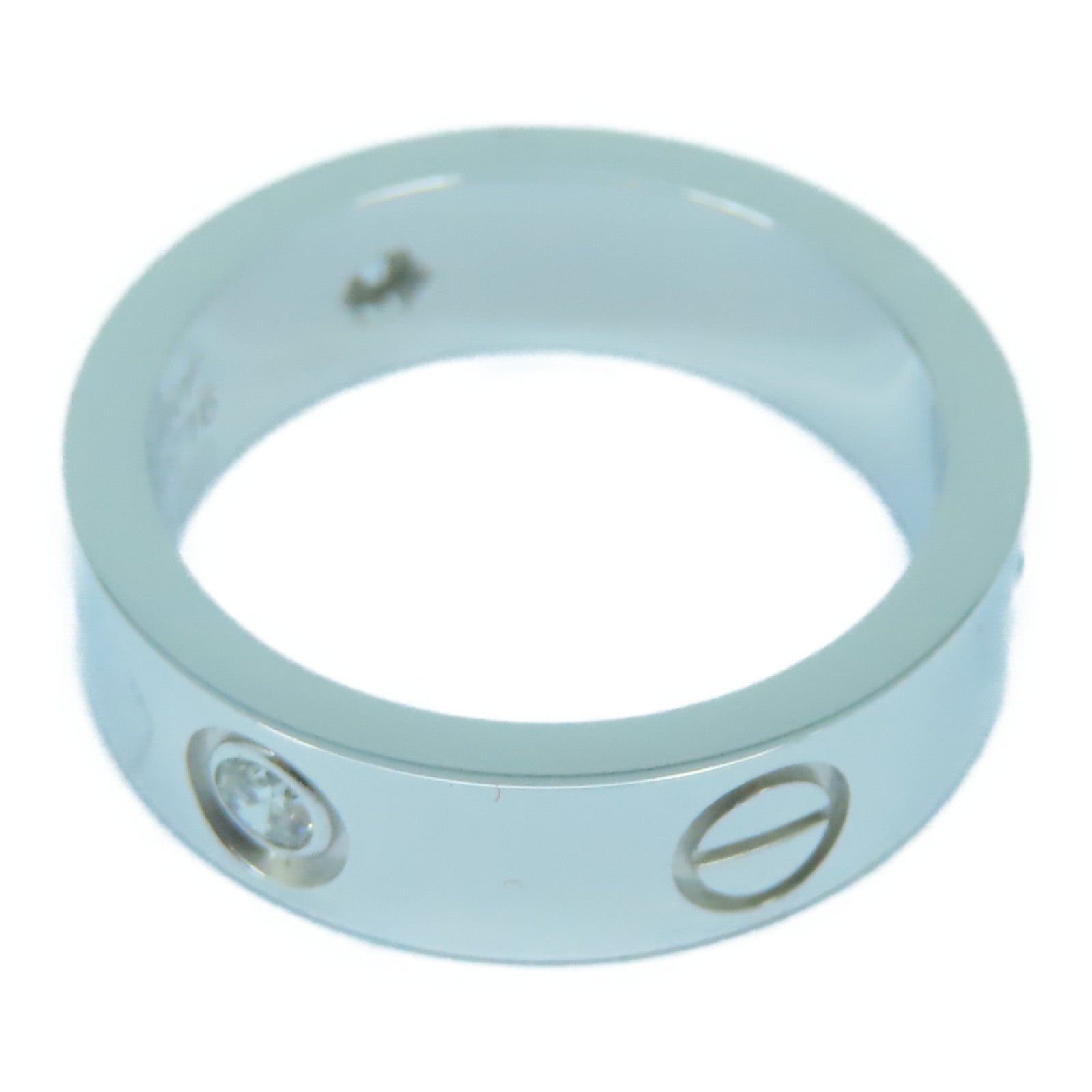 CARTIER 【激減優惠】18K白金Love Ring鑽石戒指Cartier#54/US#6.75