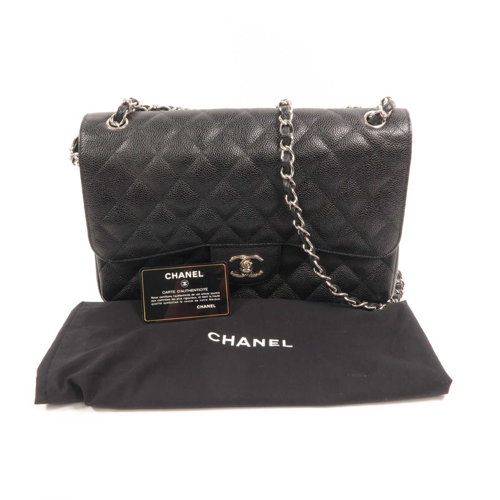 CHANEL 牛皮皮革Large Classic鏈帶肩背袋