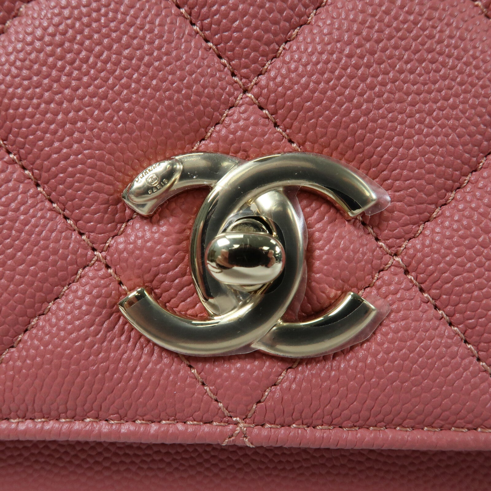 CHANEL 牛皮皮革Affinity Business Bag金扣鏈帶手挽肩背兩用袋