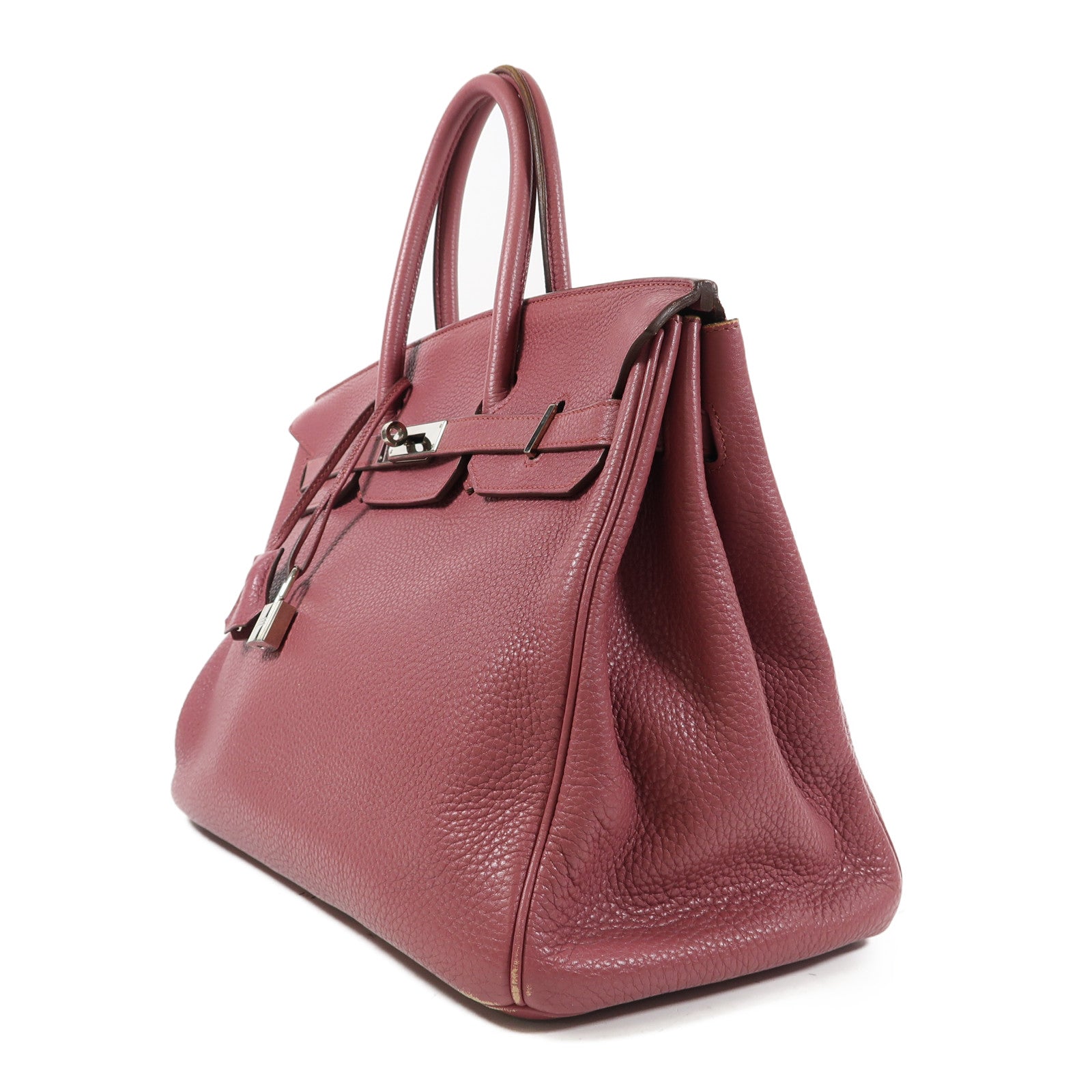 HERMES Togo皮革Birkin 35銀扣手挽袋Bois De Rose粉紅色