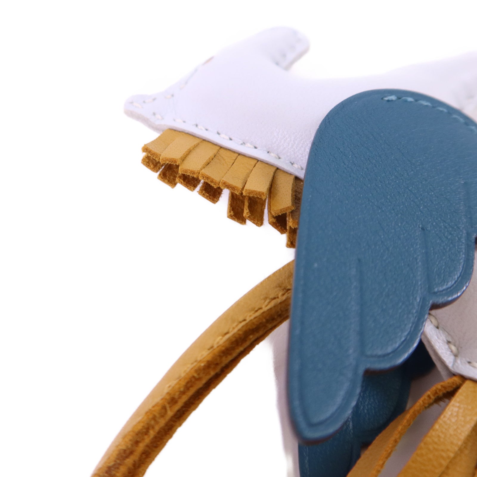 HERMES Milo/Swift皮革Rodeo Pegase PM掛飾Brume/Sesame/Vert Bosphore