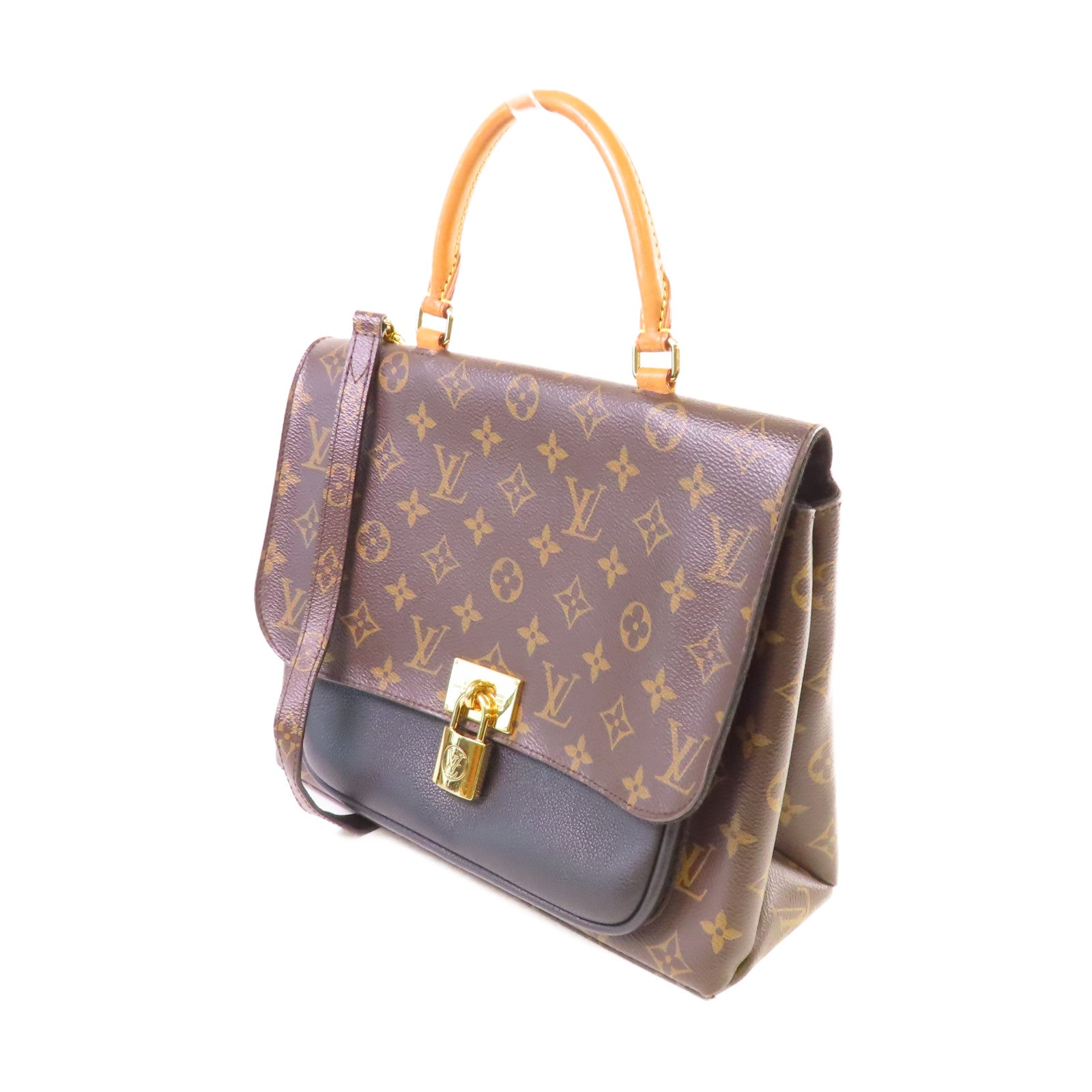 LOUIS VUITTON 【激減優惠】Monogram Marignan 2way Shoulder Bag金扣手挽肩背兩用袋啡色