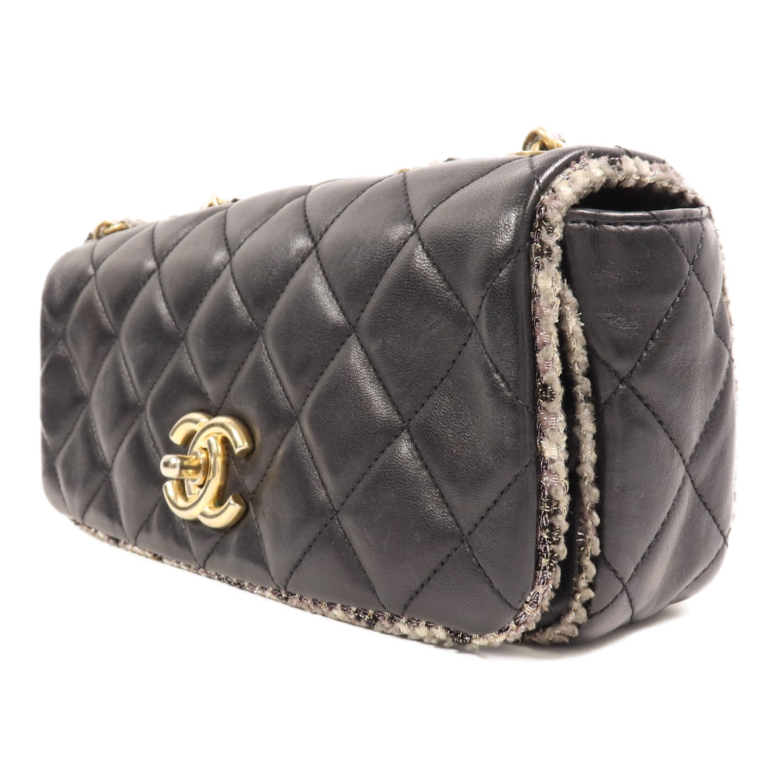 CHANEL 羊皮皮革Shoulder Bag金扣肩背袋