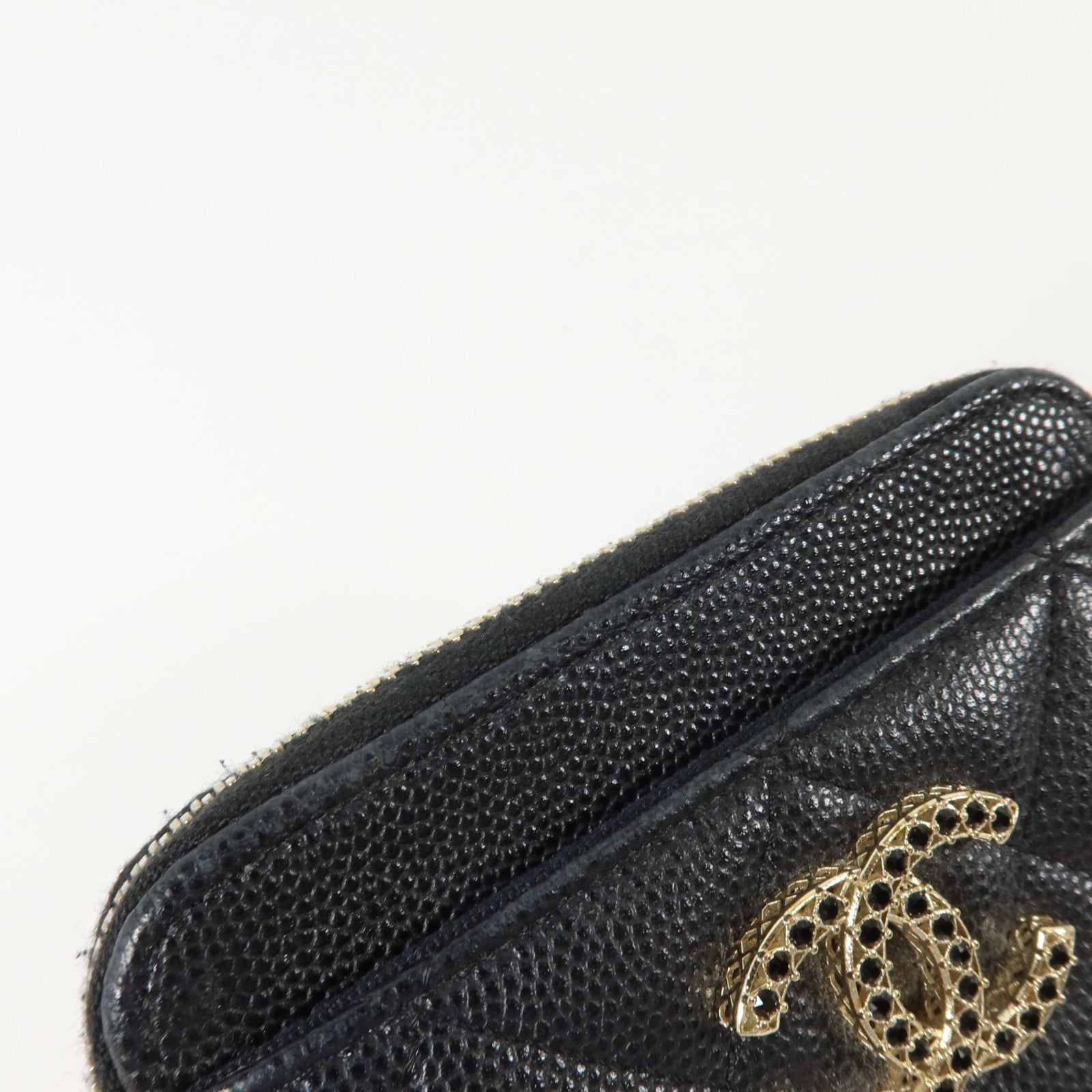 CHANEL 牛皮皮革Zipped Coin Purse金扣零錢包