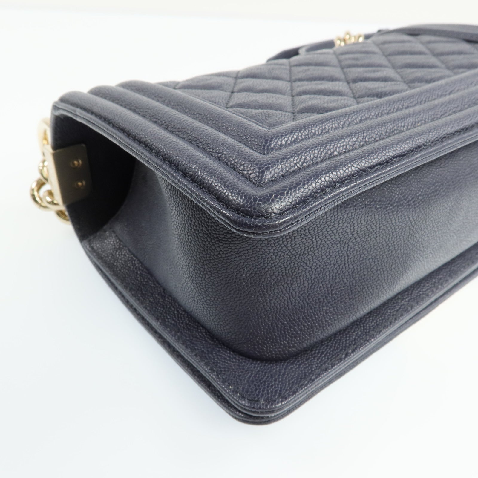 CHANEL 牛皮皮革Boy 20金扣鏈帶肩背袋