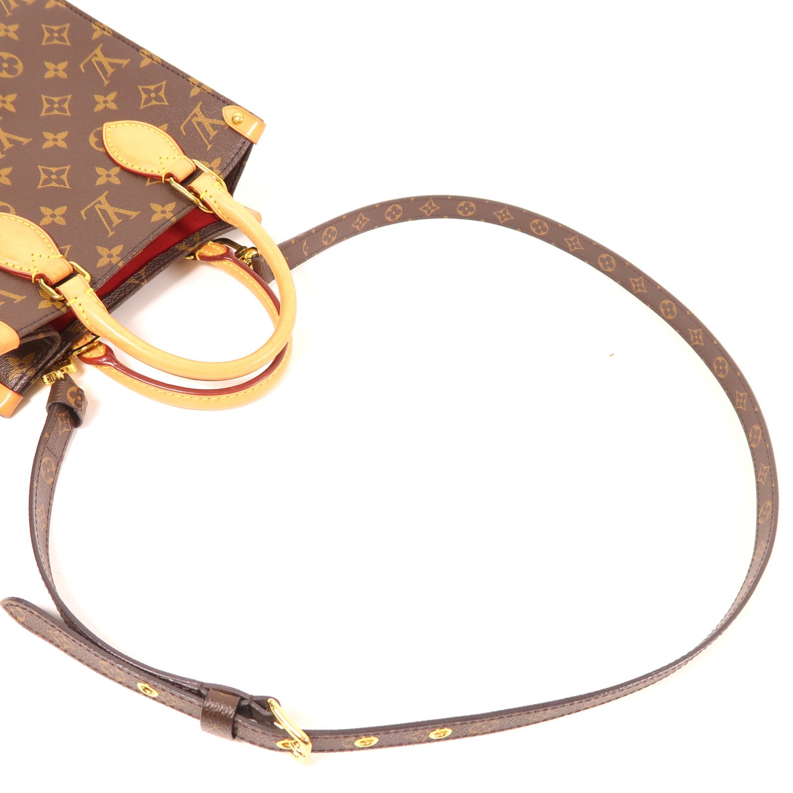 LOUIS VUITTON LV GHW Sac Plat BB 2 Way Shoulder Bag M46265 Monogram Brown