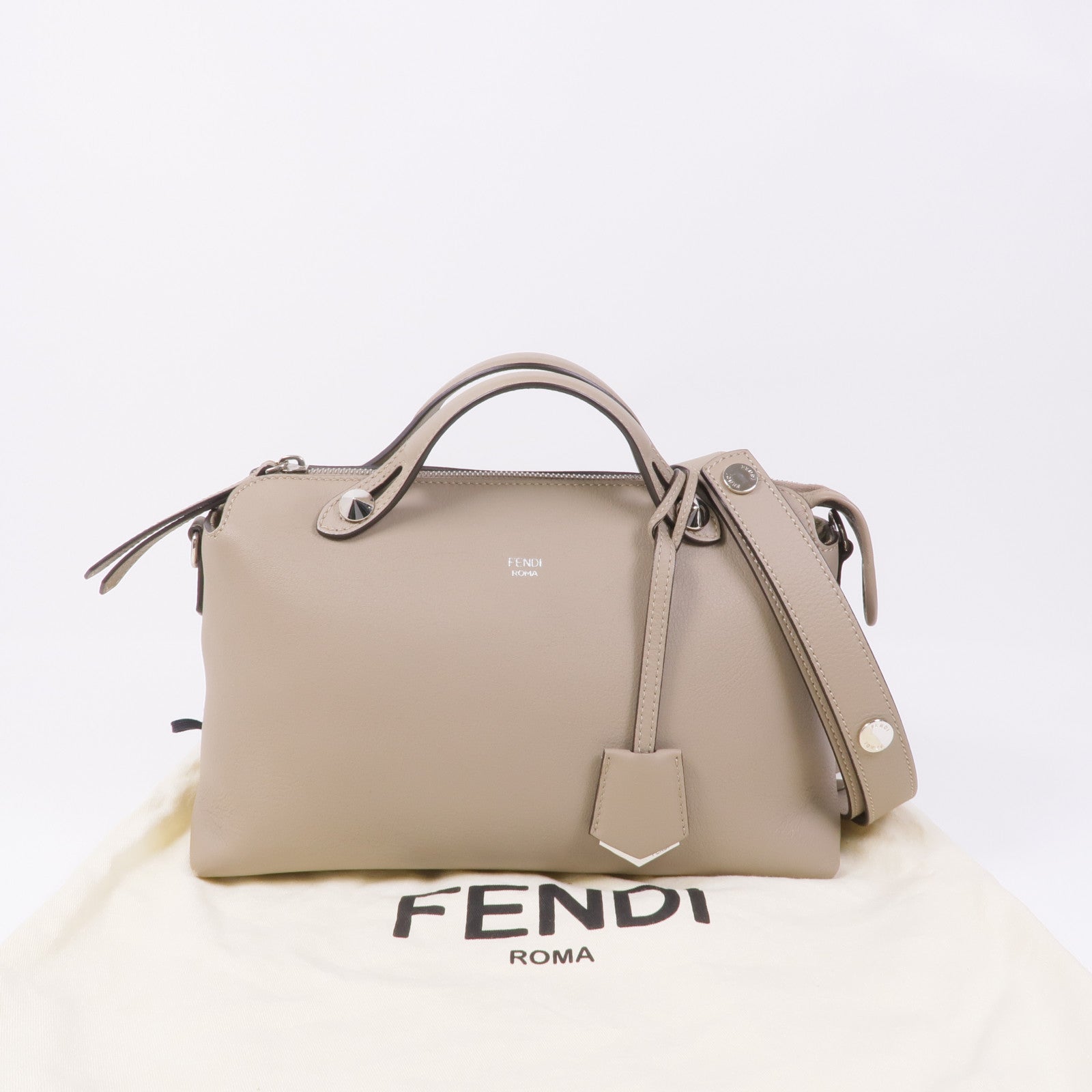 FENDI 牛皮皮革By The Way銀扣手挽肩背兩用袋