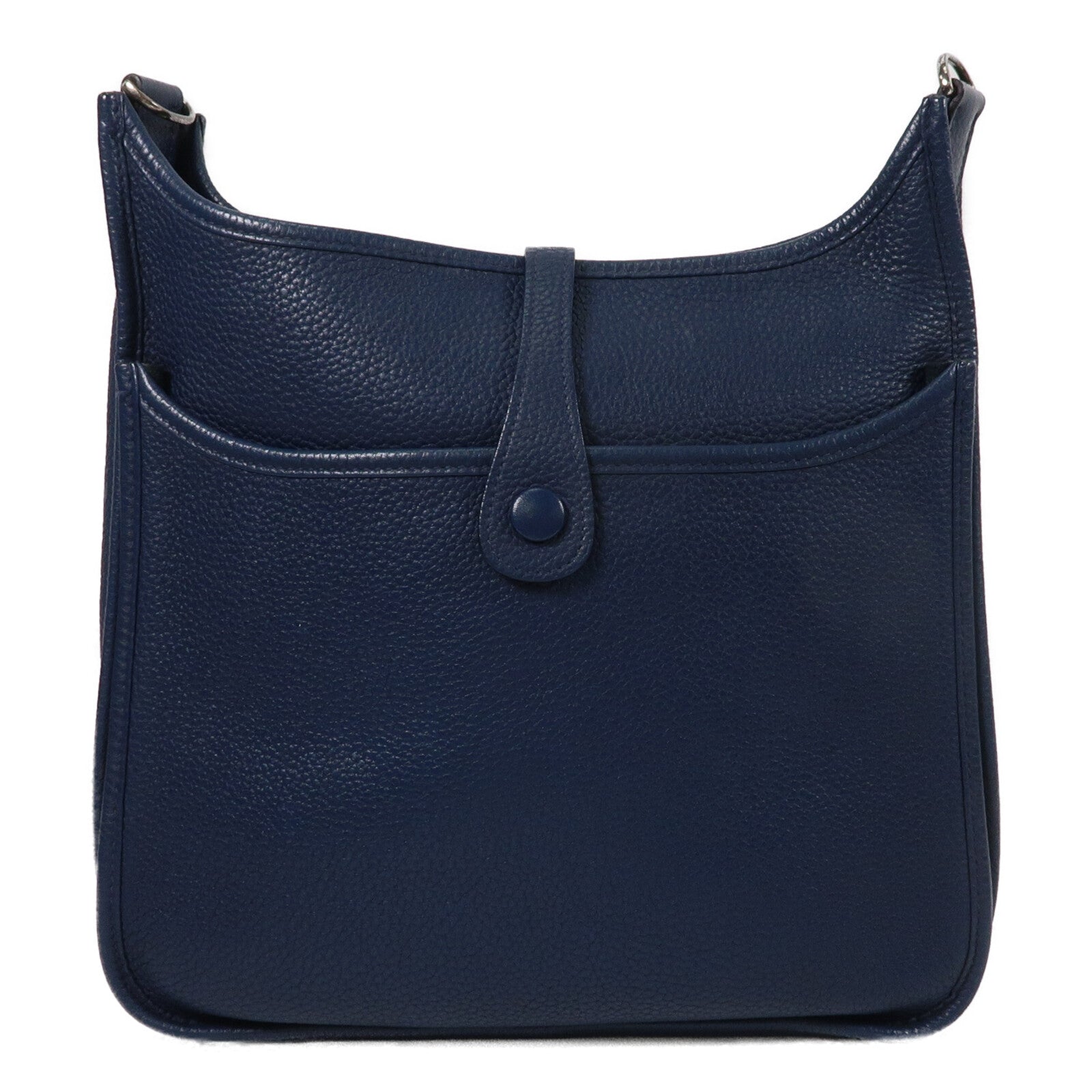 HERMES Clemence皮革Evelyne PM肩背袋Blue Indigo