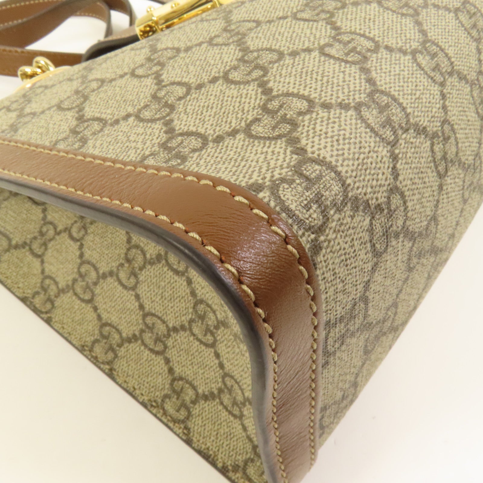 GUCCI 塗層帆布Padlock GG Small金扣鏈帶肩背袋