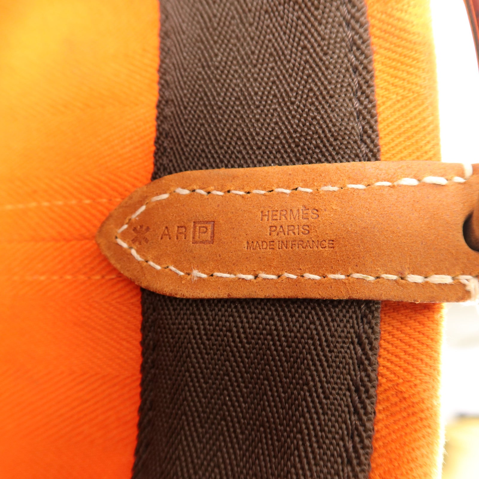 HERMES Toile Sac De Pansage Grooming Bucket Bag肩背袋Orange