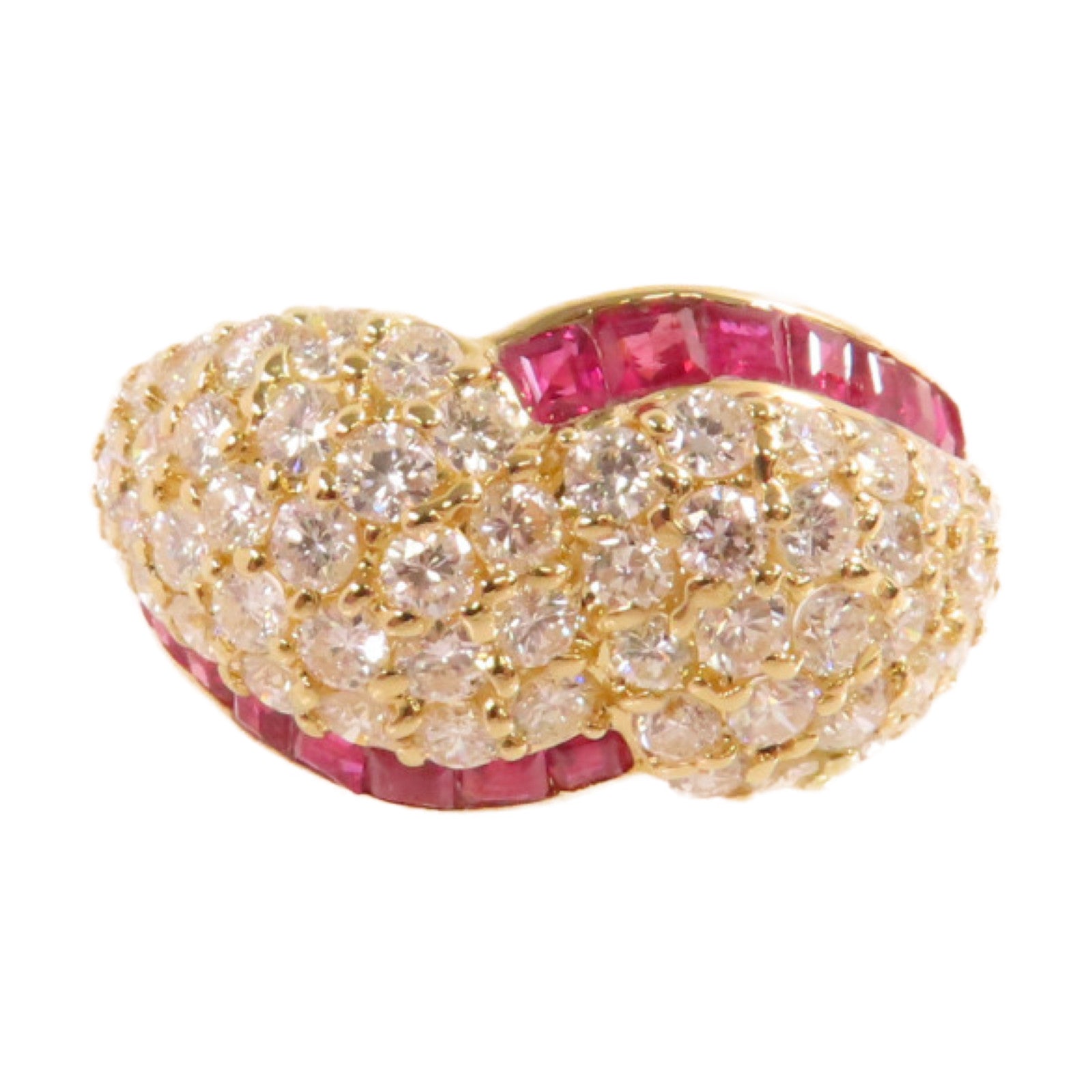 JEWELRY 18K黃金/1.25ct紅寶石/2.45ct鑚石Ruby Diamond Ring戒指US#9