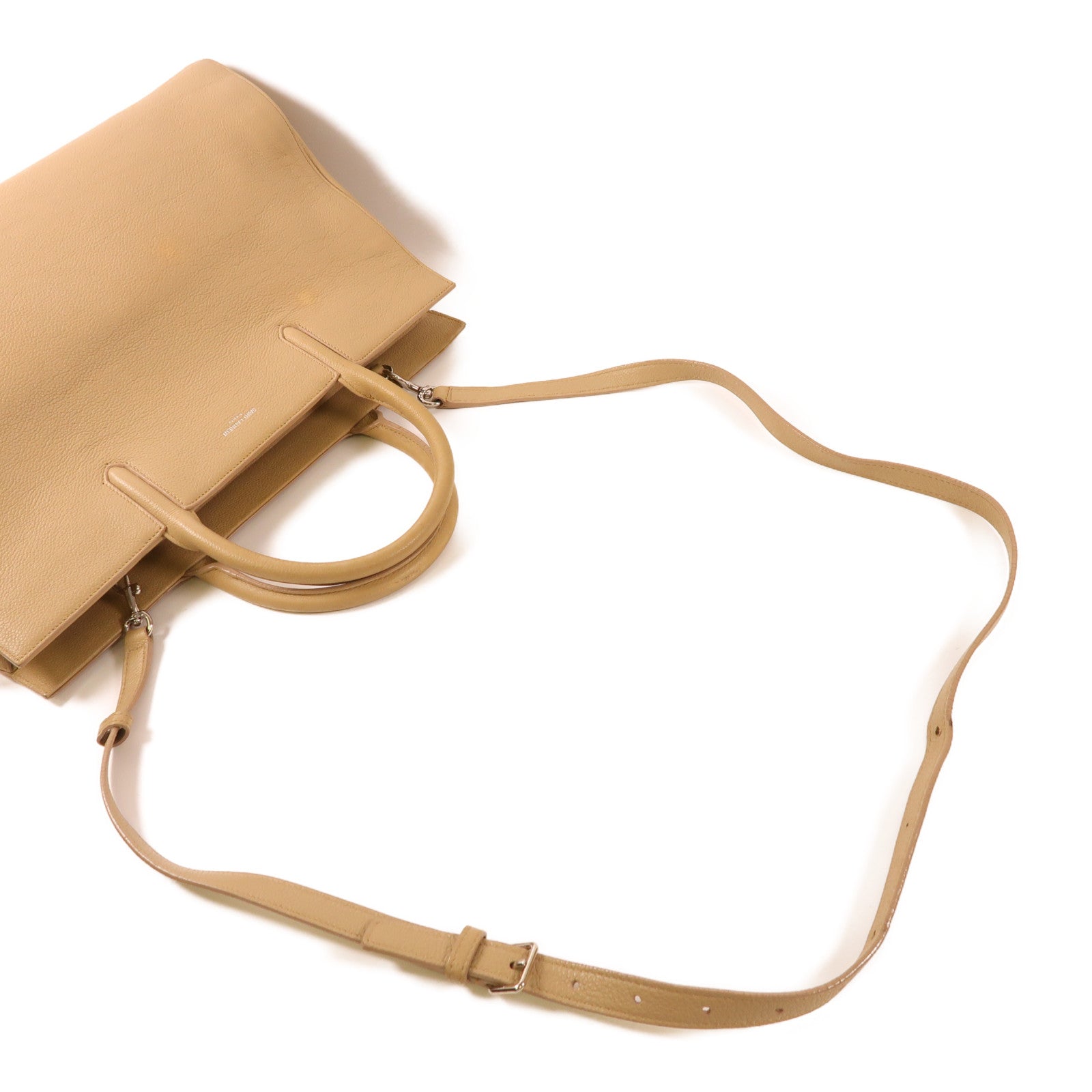 SAINT LAURENT 【激減優惠】牛皮皮革2 Way Bag銀扣手挽肩背兩用袋