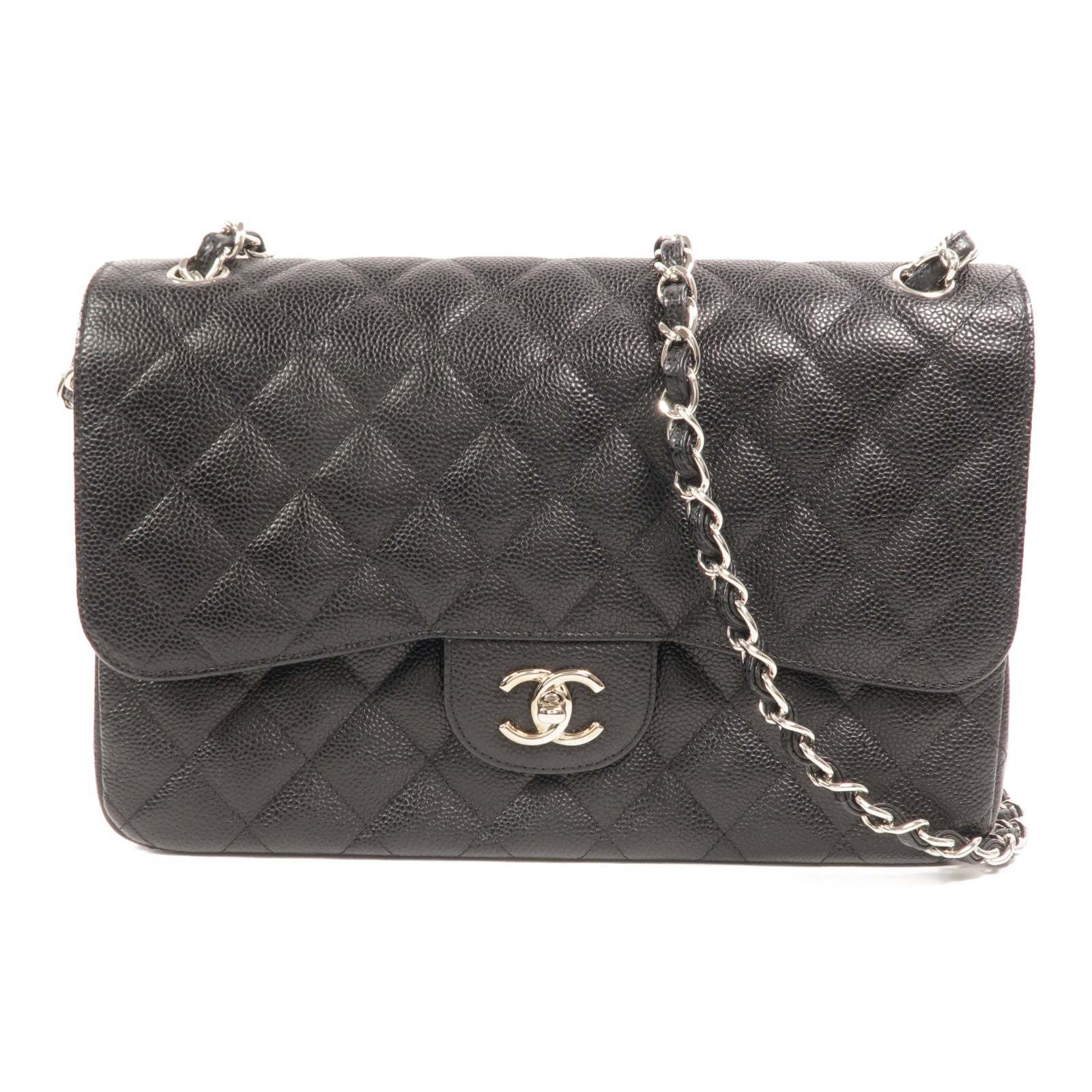 CHANEL 牛皮皮革Large Classic鏈帶肩背袋