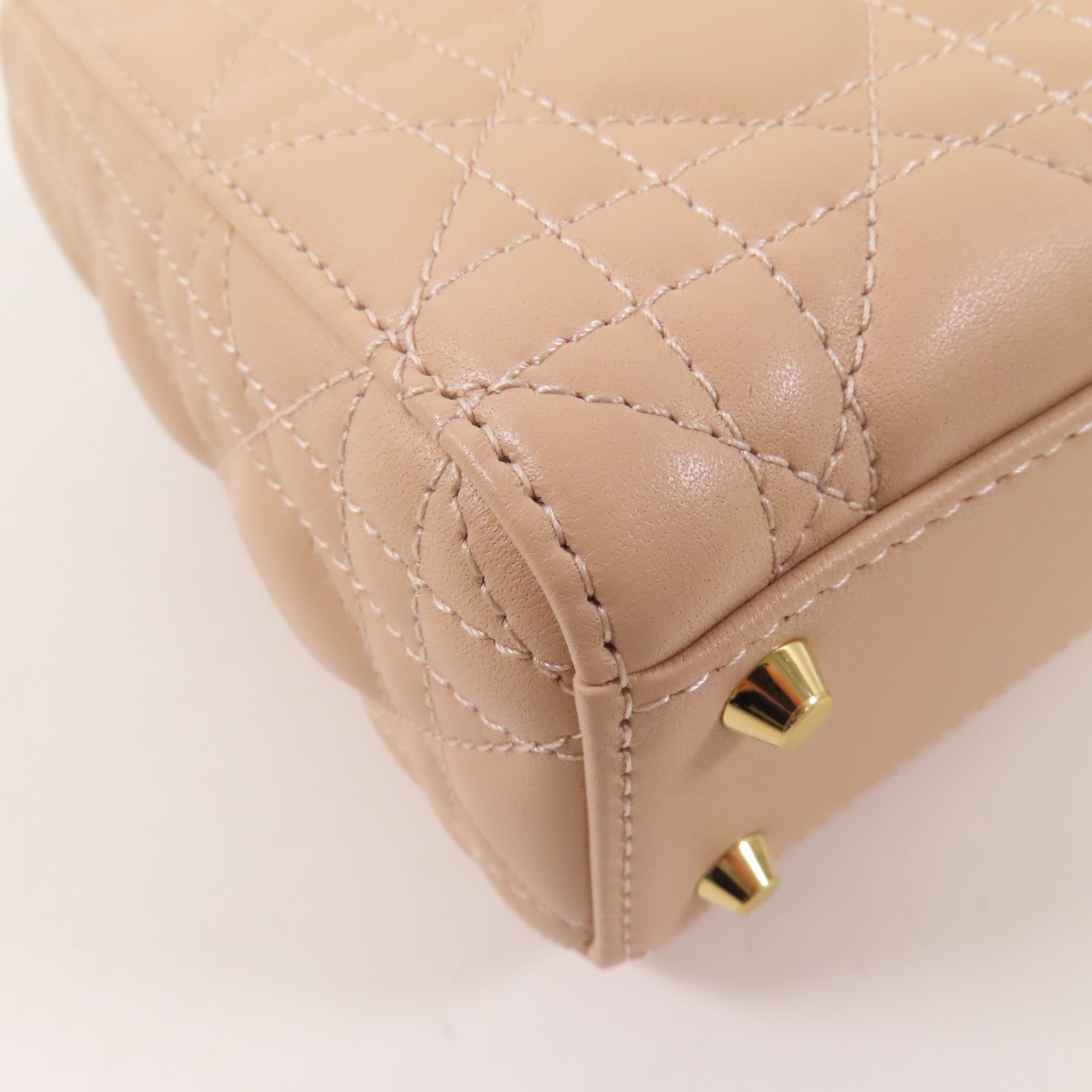 Dior 羊皮皮革Lady Dior Mini金扣手挽肩背兩用袋