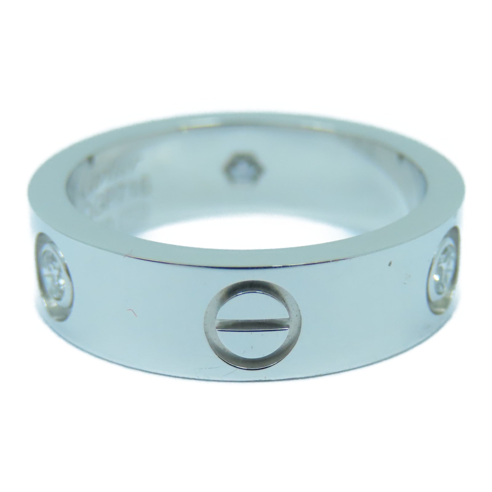 CARTIER 【激減優惠】18K白金Love Ring鑽石戒指Cartier#54/US#6.75