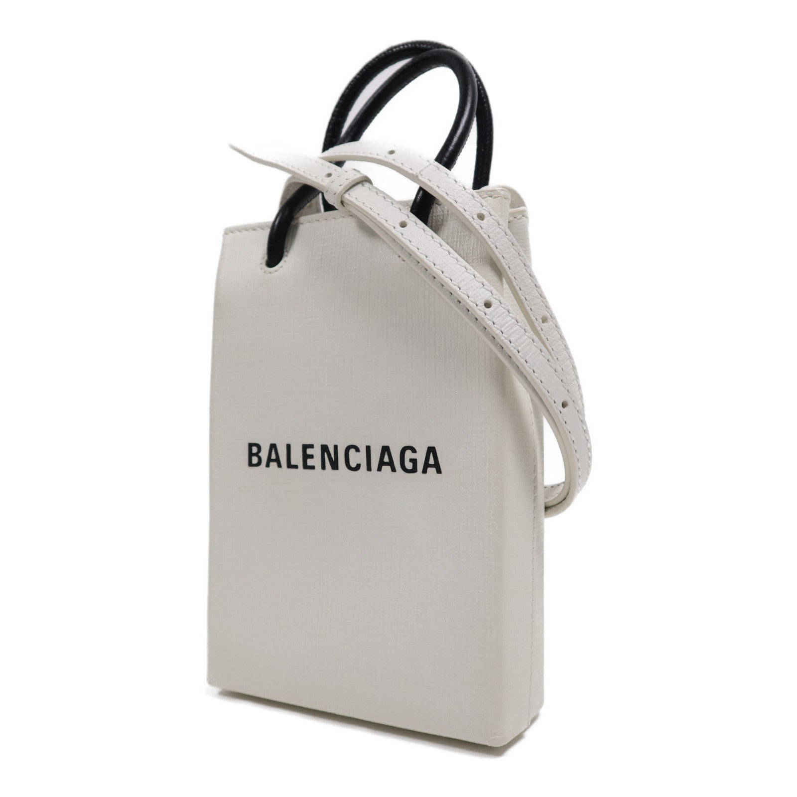 BALENCIAGA 牛皮皮革PHONE HOLDER銀扣肩背袋