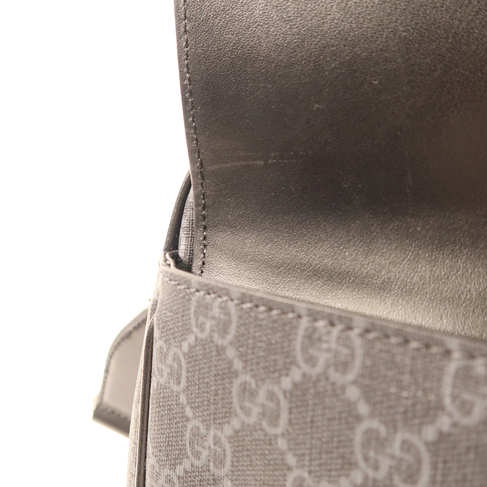 GUCCI 塗層帆布Crossbody Bag銀扣肩背袋