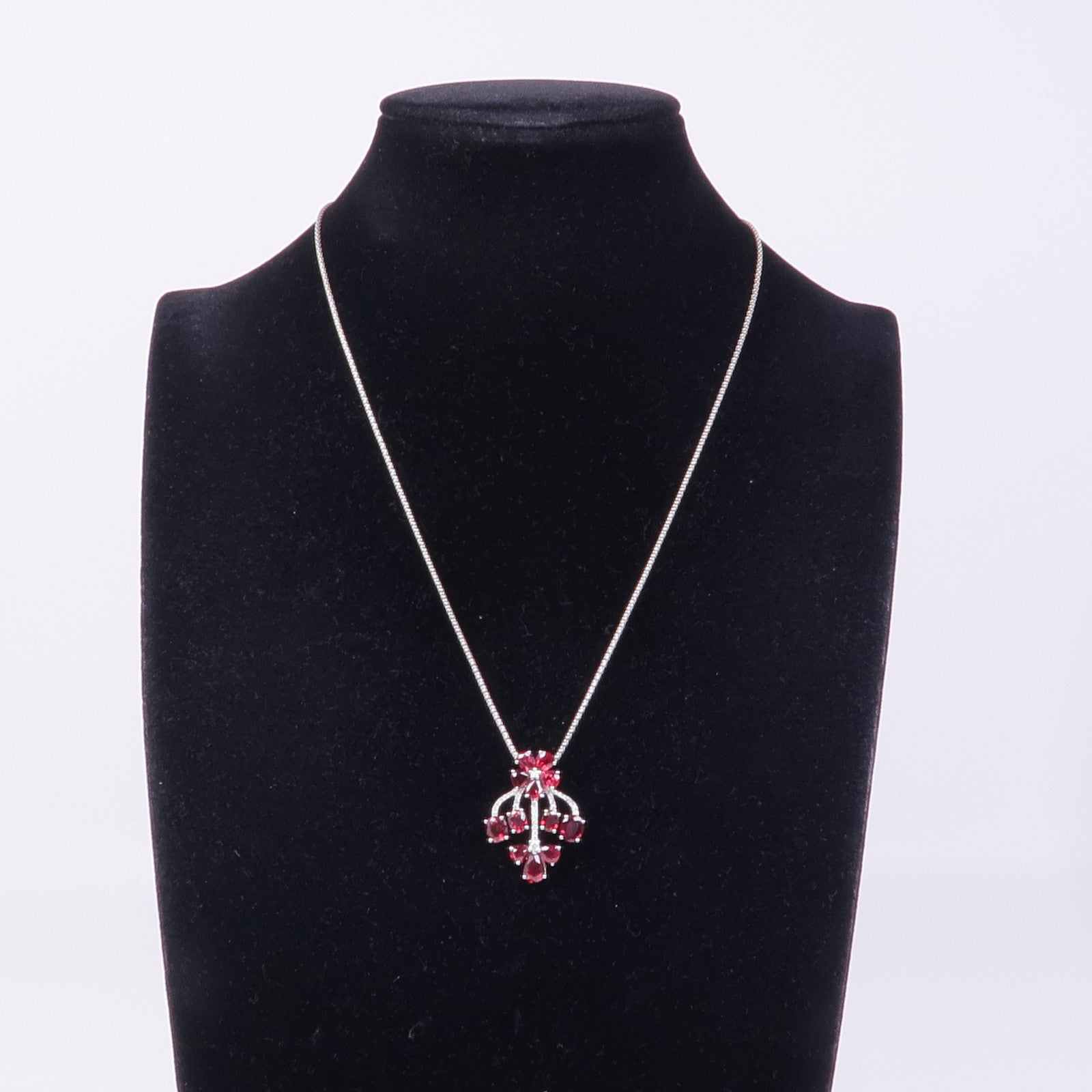 JEWELRY 【激減優惠】18K白金Ruby Diamond Necklace紅寶石/鑽石項鍊