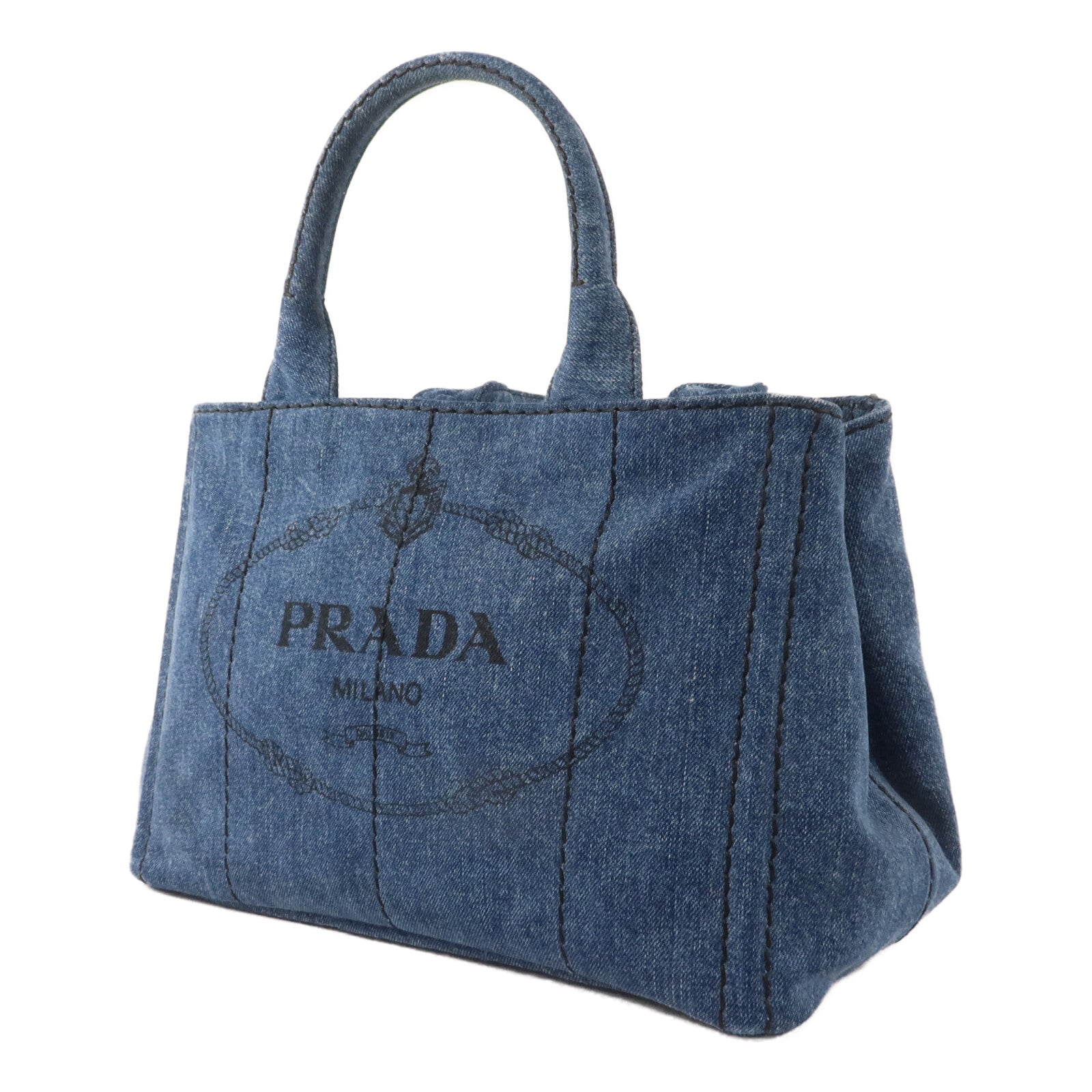 PRADA 牛仔布料2 Way Shoulder手挽肩背兩用袋