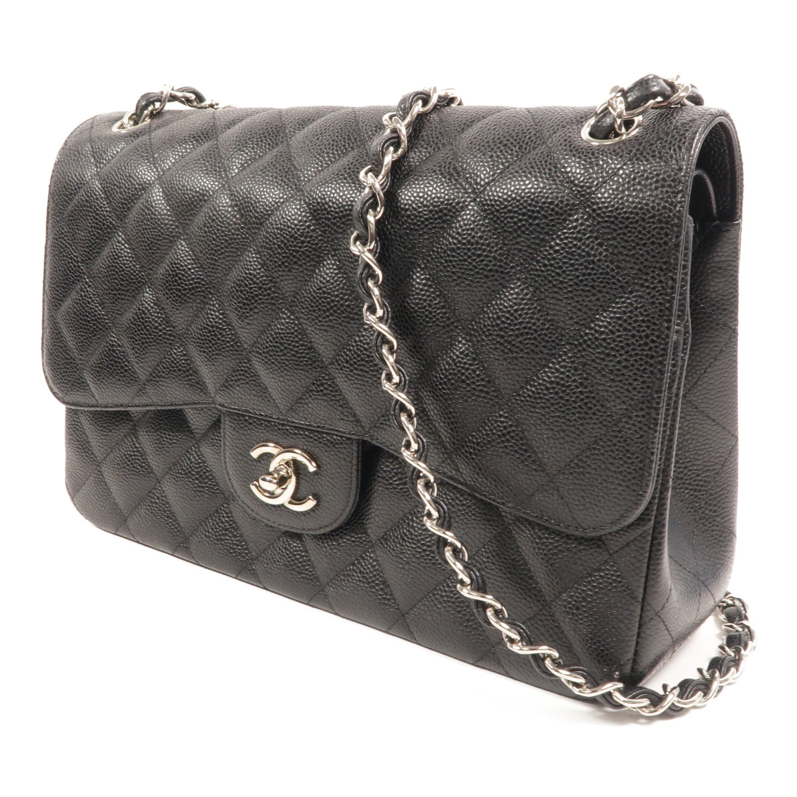 CHANEL 牛皮皮革Large Classic鏈帶肩背袋