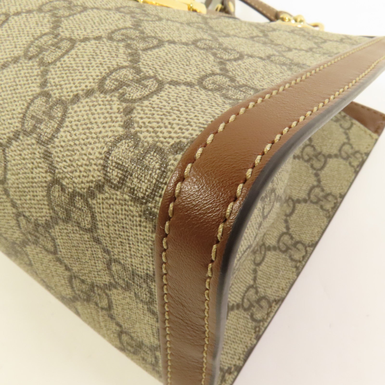 GUCCI 塗層帆布Padlock GG Small金扣鏈帶肩背袋
