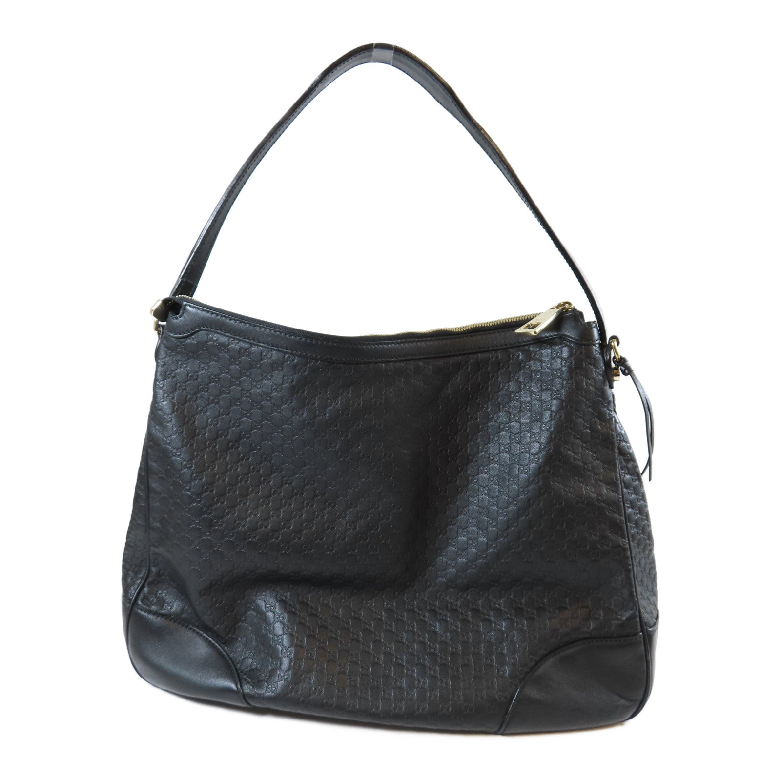 GUCCI 【激減優惠】牛皮皮革Large Bree Hobo金扣肩背袋黑色