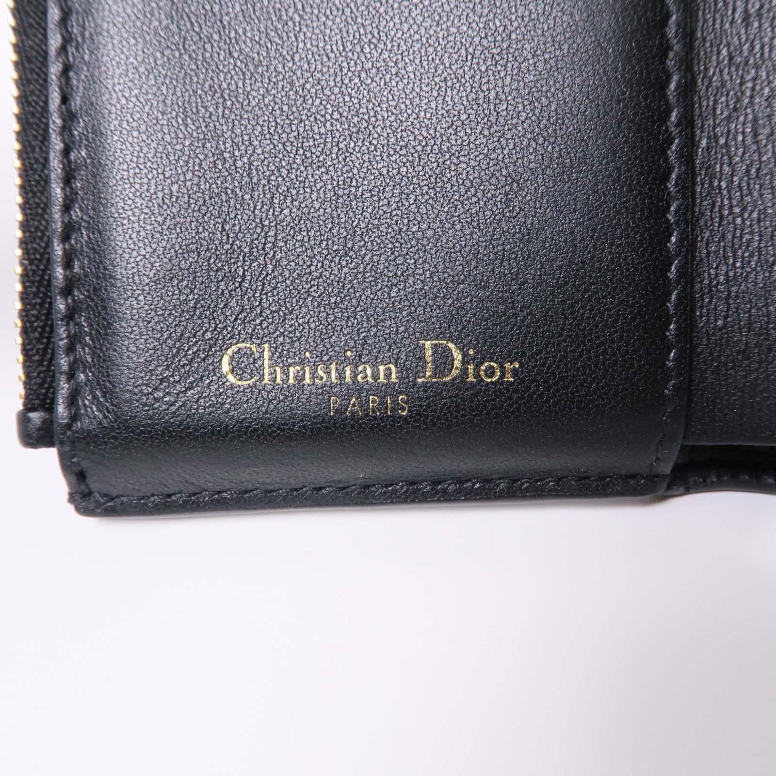 Dior 牛皮皮革Wallet金扣錢包黑色