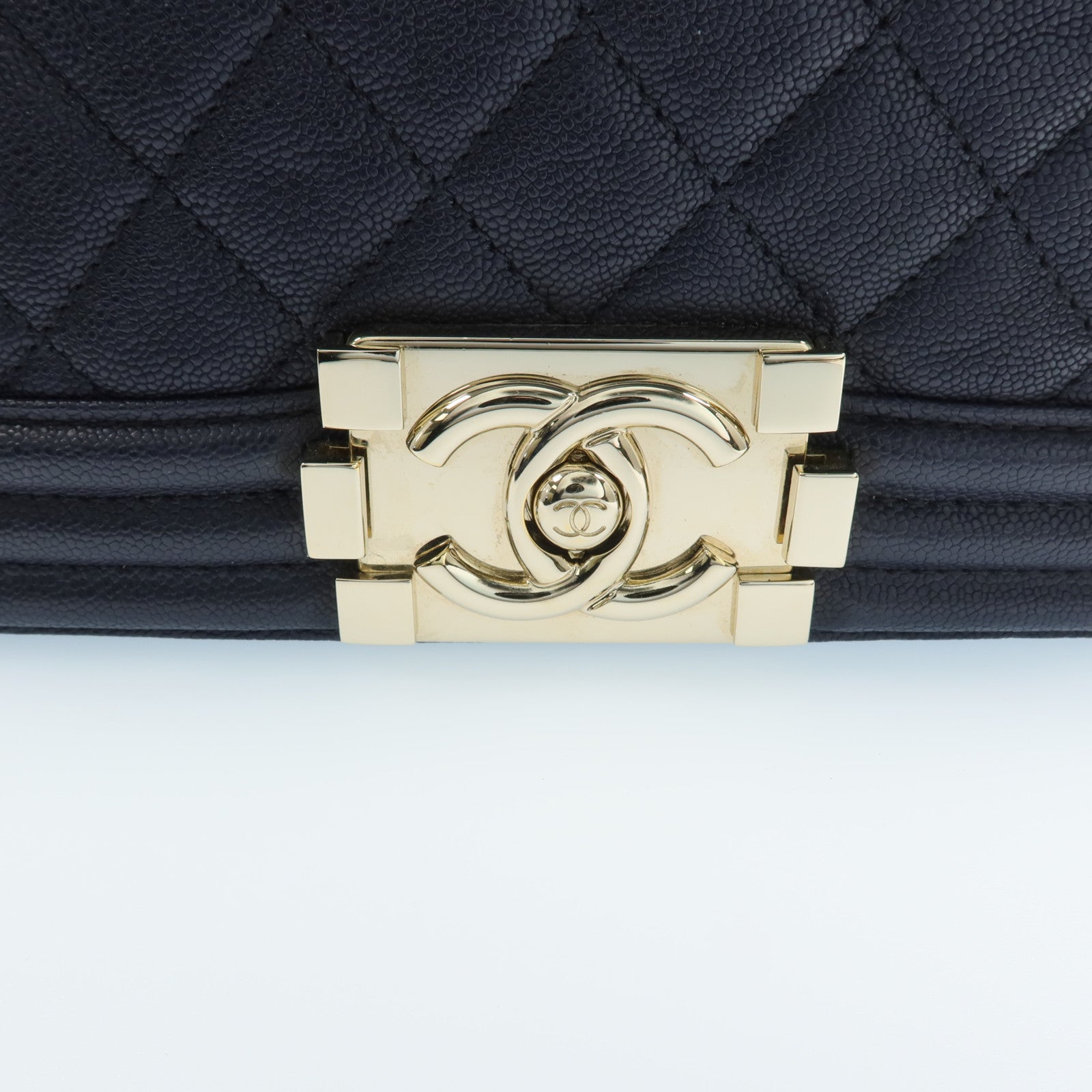 CHANEL 牛皮皮革Boy 20金扣鏈帶肩背袋