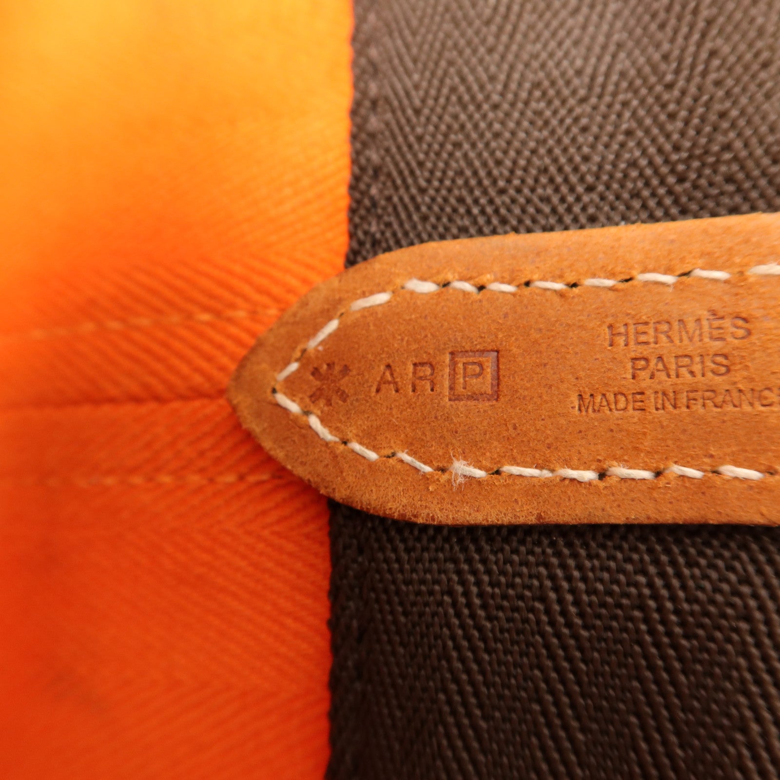 HERMES Toile Sac De Pansage Grooming Bucket Bag肩背袋Orange