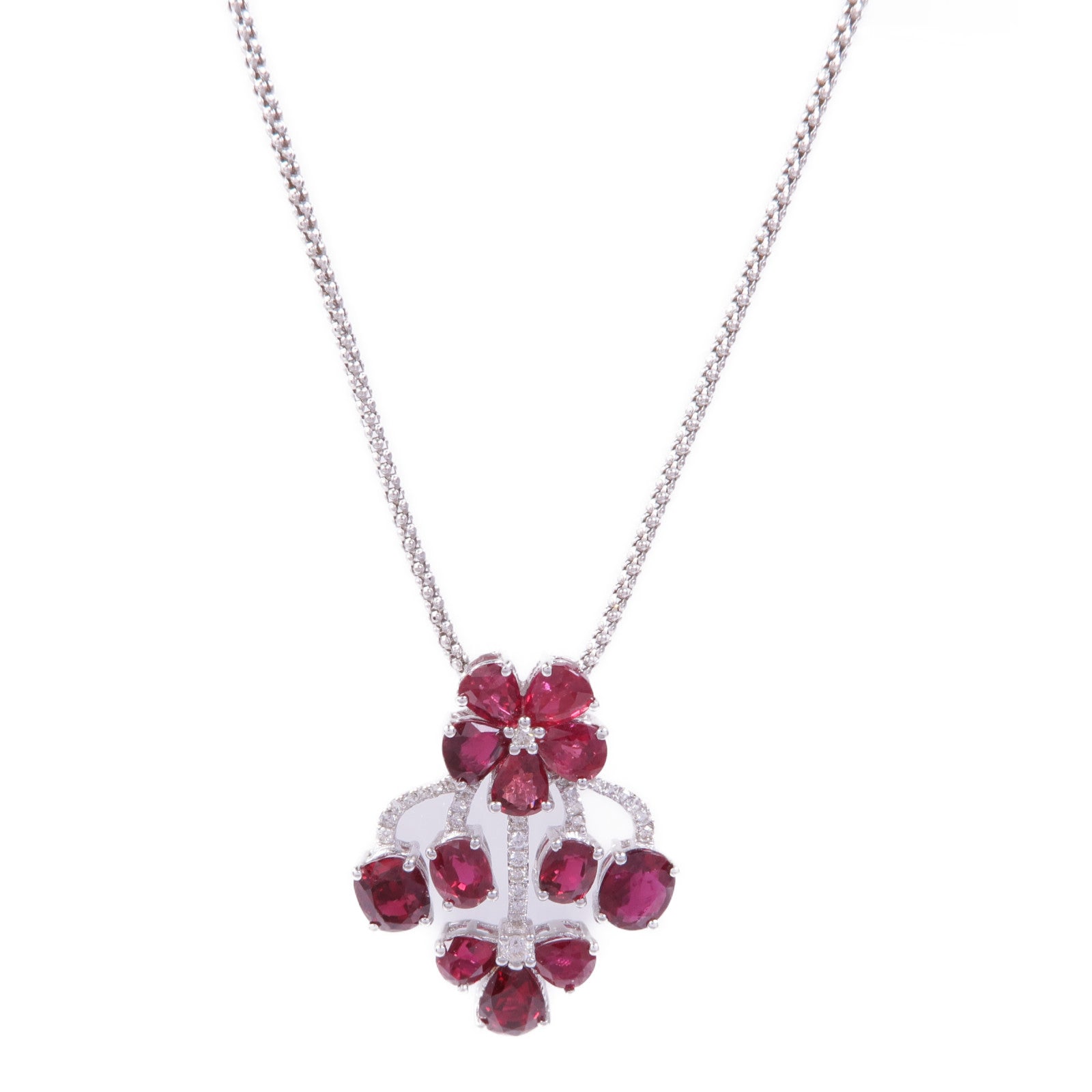 JEWELRY 【激減優惠】18K白金Ruby Diamond Necklace紅寶石/鑽石項鍊