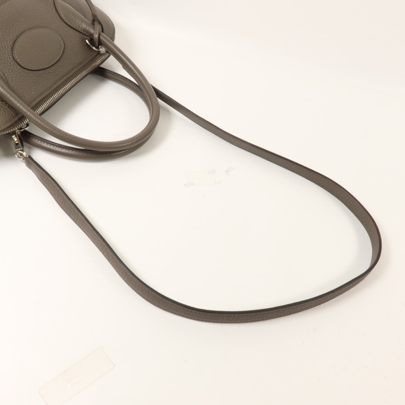 HERMES Clemence皮革Bolide 31手挽袋Etain