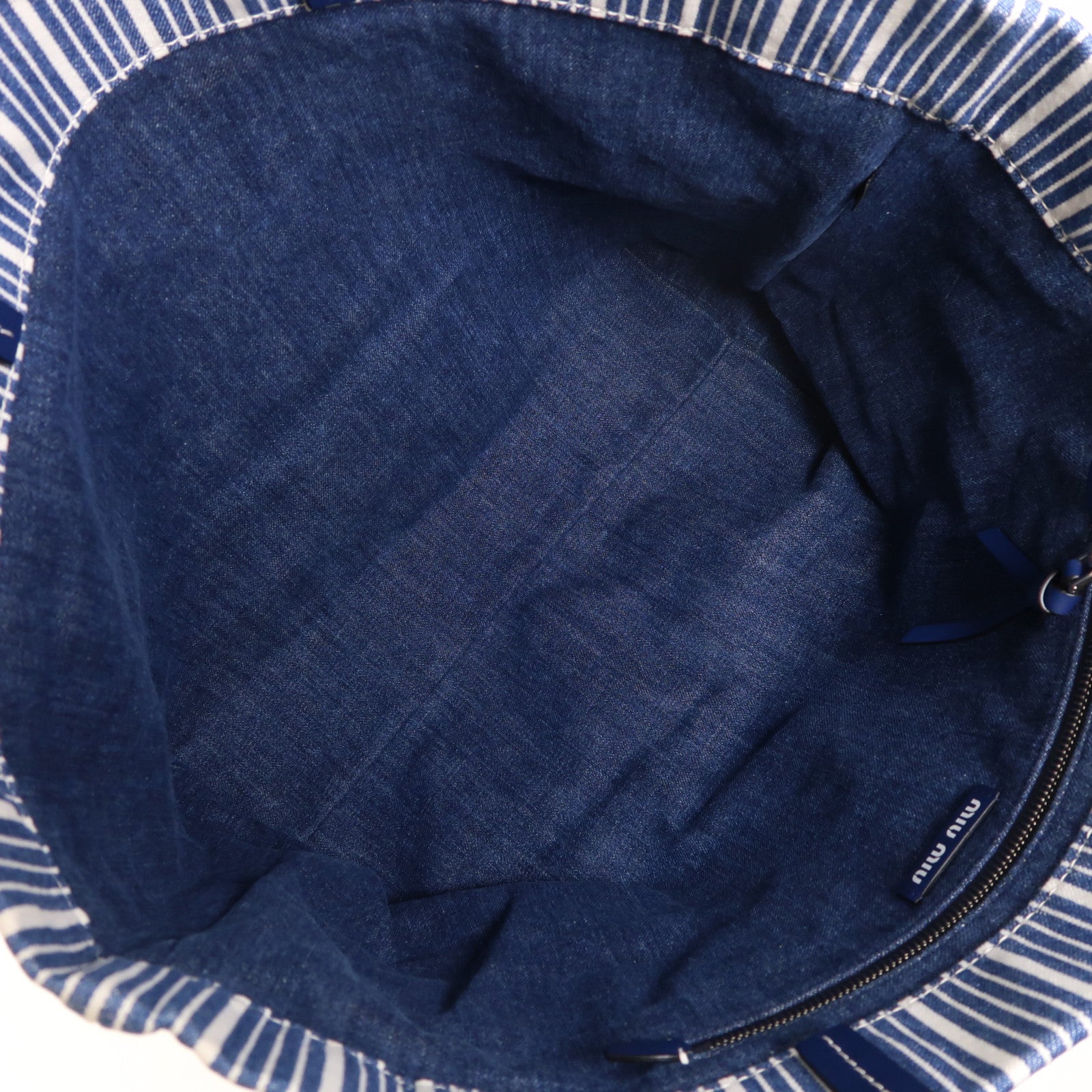 Miu Miu 牛仔布Tote Bag銀扣肩背袋