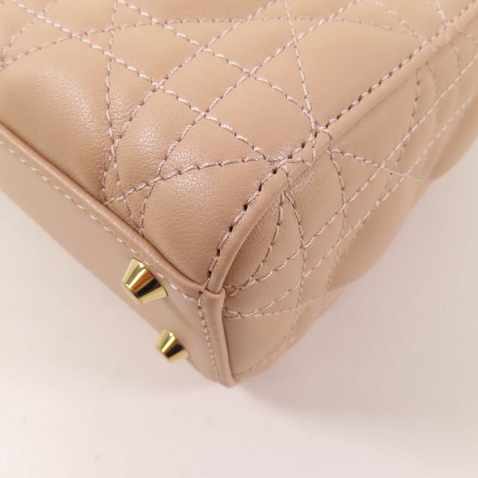 Dior 羊皮皮革Lady Dior Mini金扣手挽肩背兩用袋