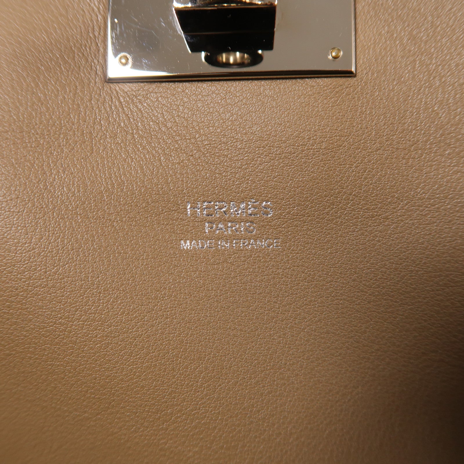 HERMES Swift皮革Tool Box 20銀扣手挽肩背兩用袋Etoupe