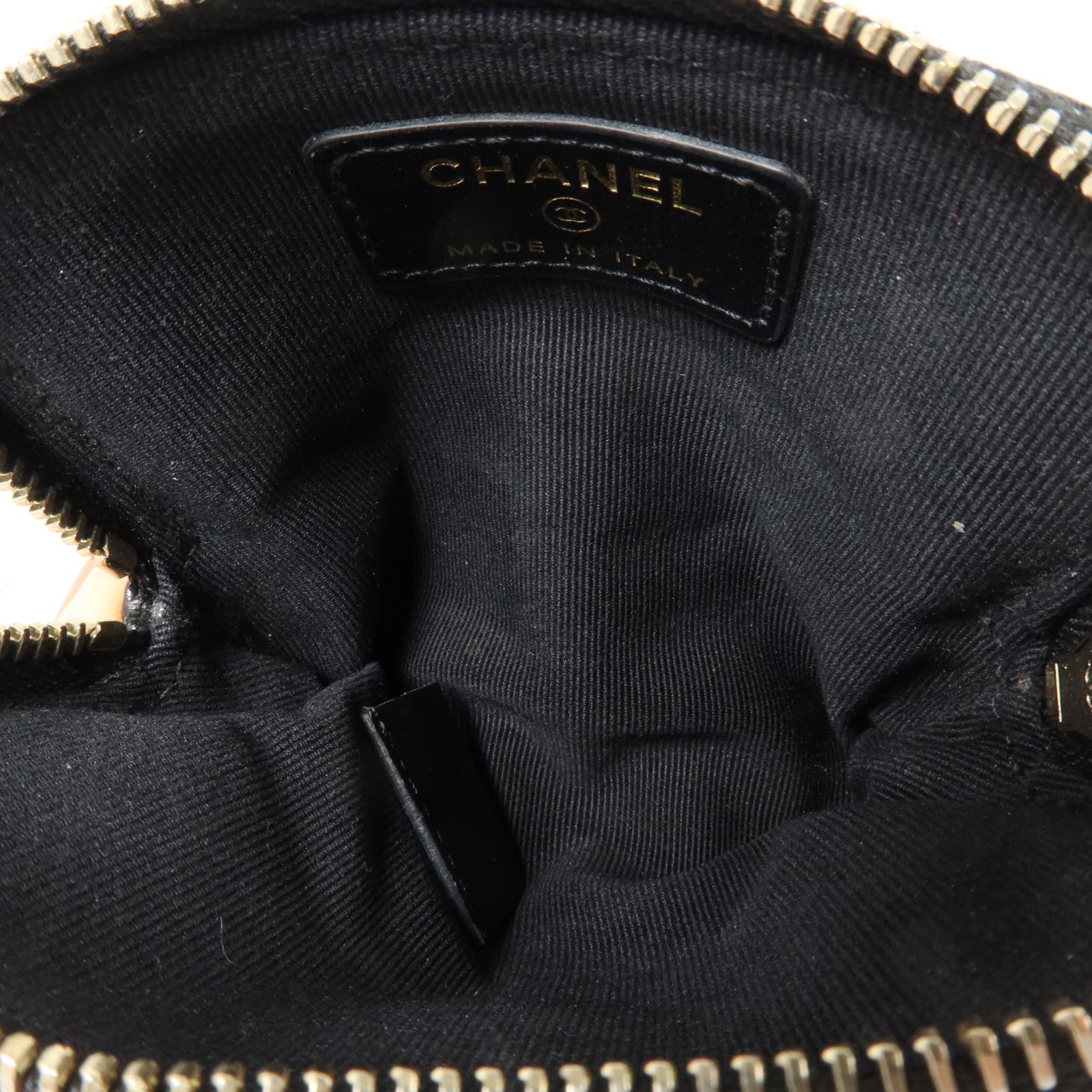 CHANEL 牛皮皮革Zipped Coin Purse金扣零錢包