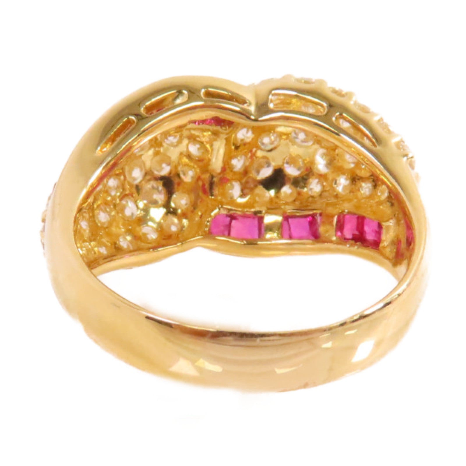 JEWELRY 18K黃金/1.25ct紅寶石/2.45ct鑚石Ruby Diamond Ring戒指US#9