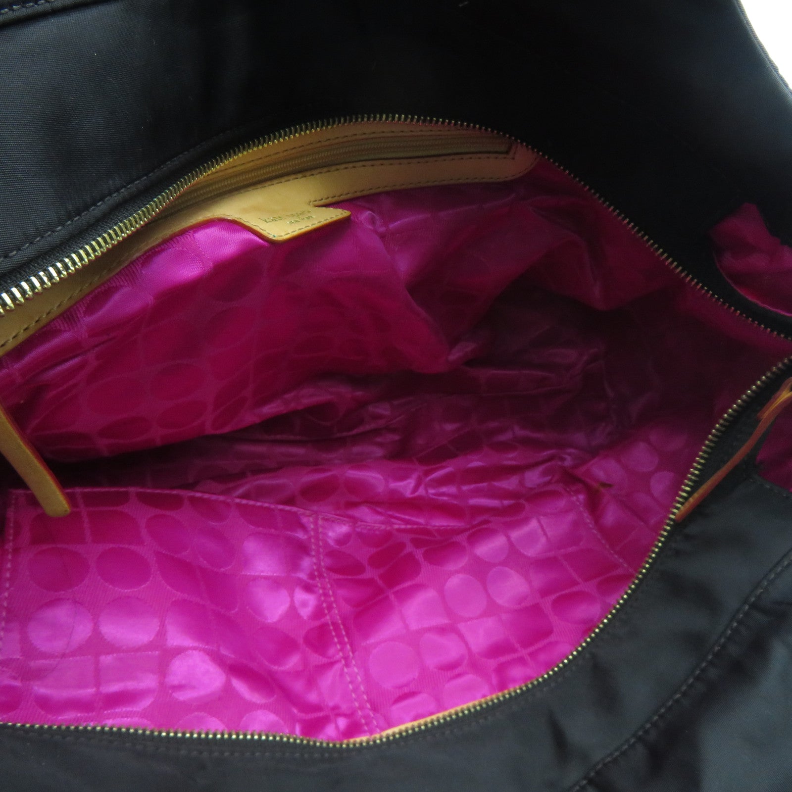 Kate Spade 【清倉大減價】尼龍/皮革Shoulder Bag金扣肩背袋黑色