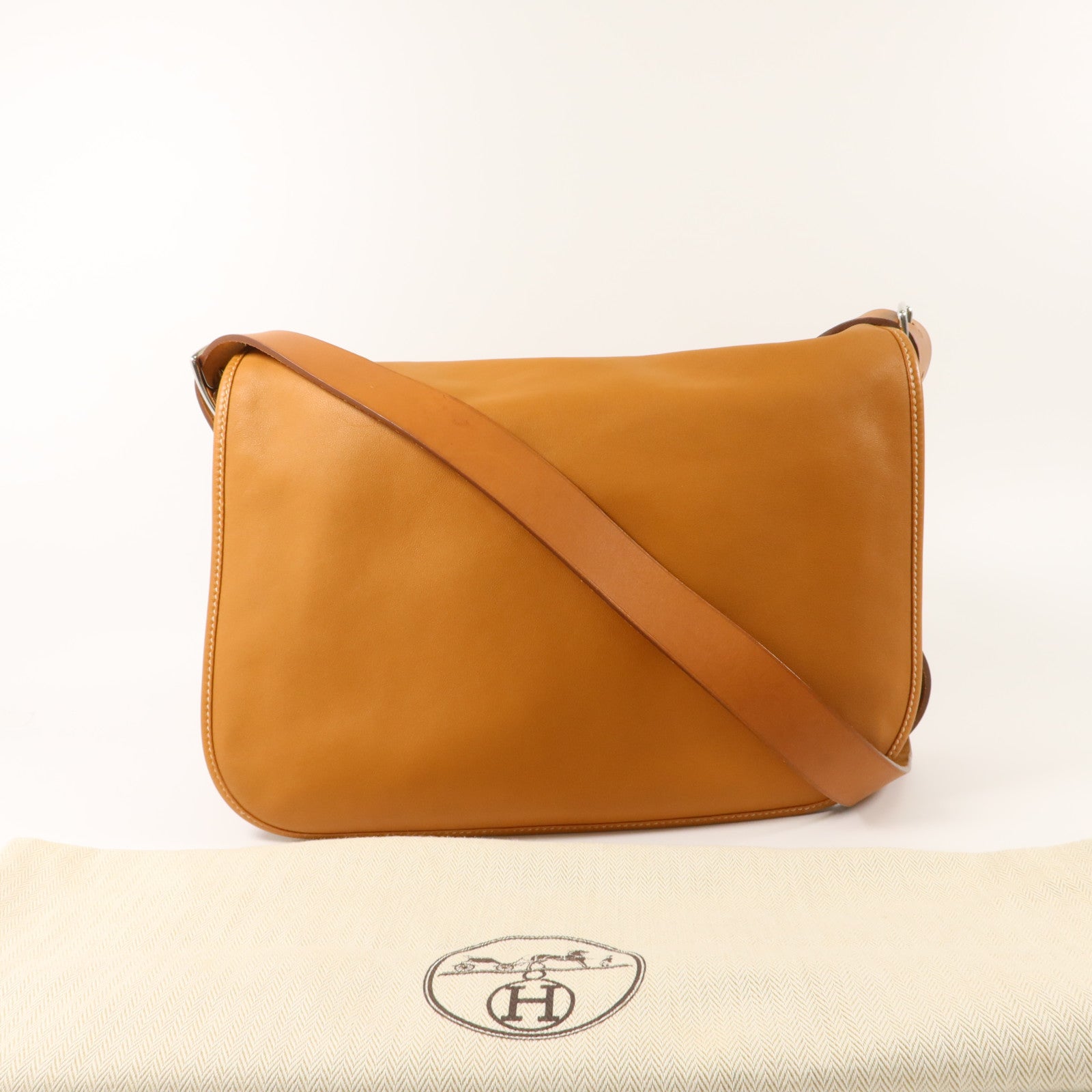 HERMES Swift皮革Barda 35肩背袋Gold