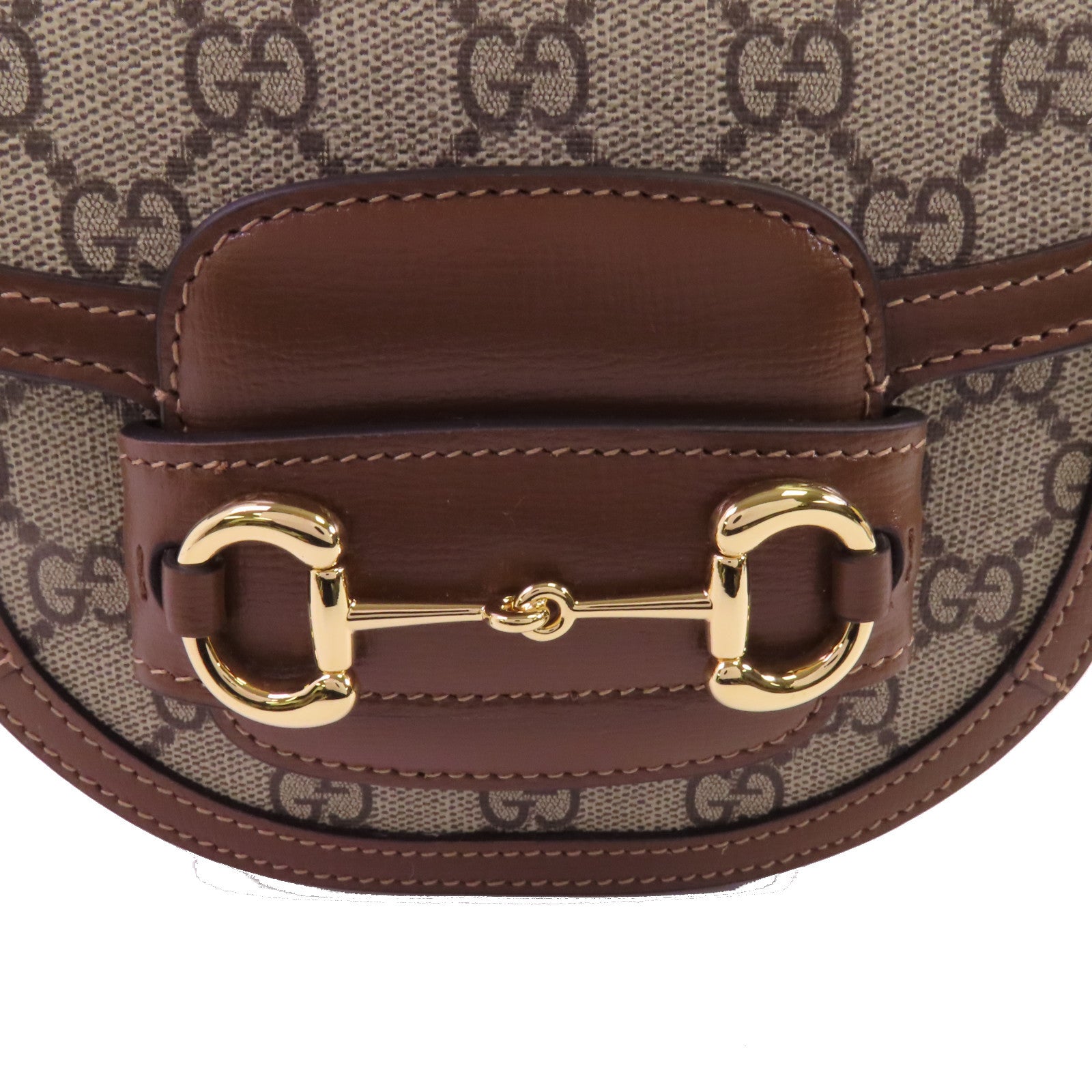 GUCCI 塗層帆布Horsebit 1955 Mini Top Handle金扣手挽肩背兩用袋