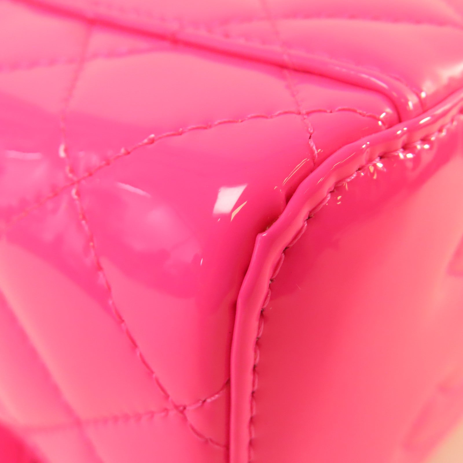 CHANEL 【激減優惠】菱格漆皮皮革Chain Shoulder Bag金扣鏈帶肩背袋粉紅色