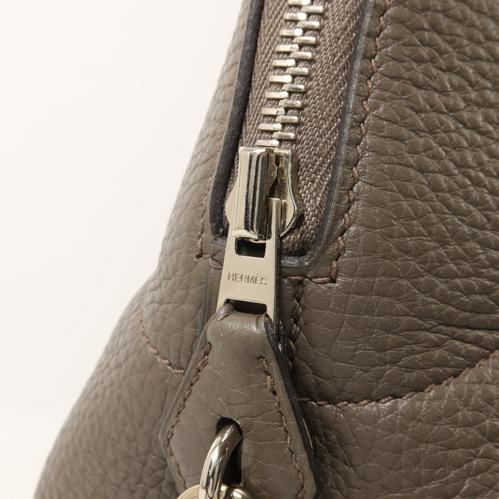 HERMES Clemence皮革Bolide 31手挽袋Etain