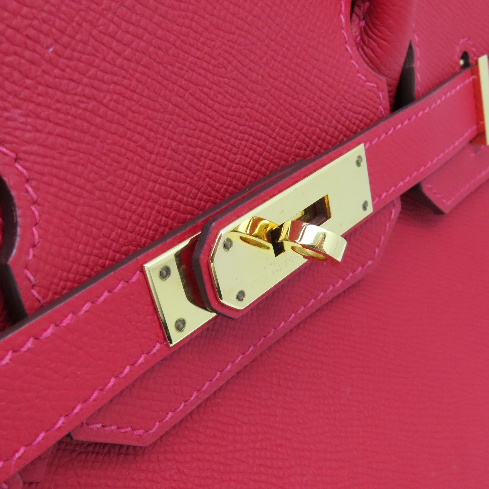 HERMES 【激減優惠】Epsom皮革Birkin 30 Hand Bag金扣手挽袋Rouge Casaque法拉利紅