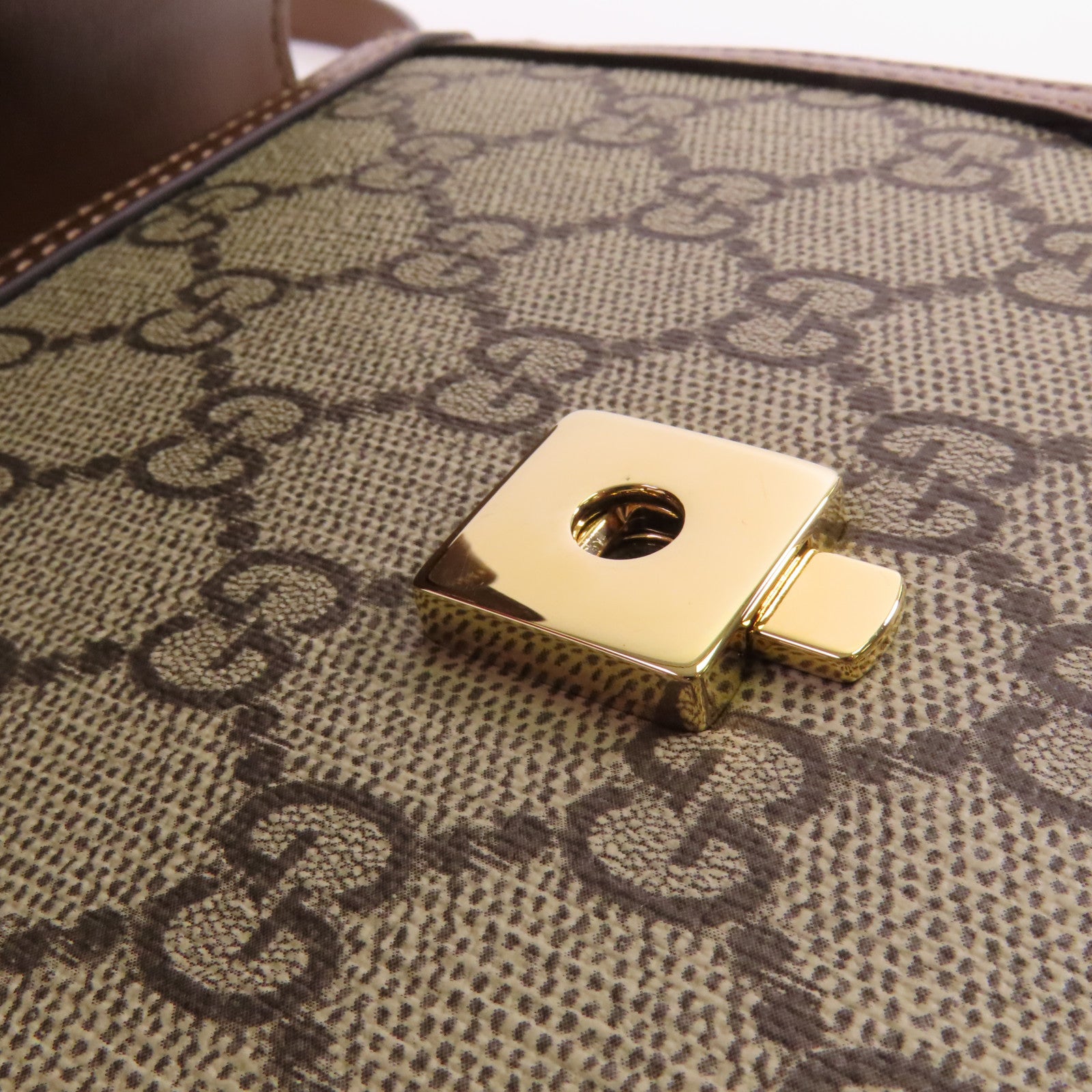 GUCCI 塗層帆布Horsebit 1955 Mini Top Handle金扣手挽肩背兩用袋