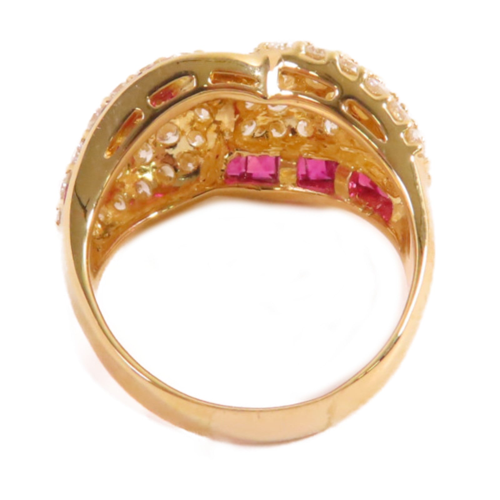 JEWELRY 18K黃金/1.25ct紅寶石/2.45ct鑚石Ruby Diamond Ring戒指US#9