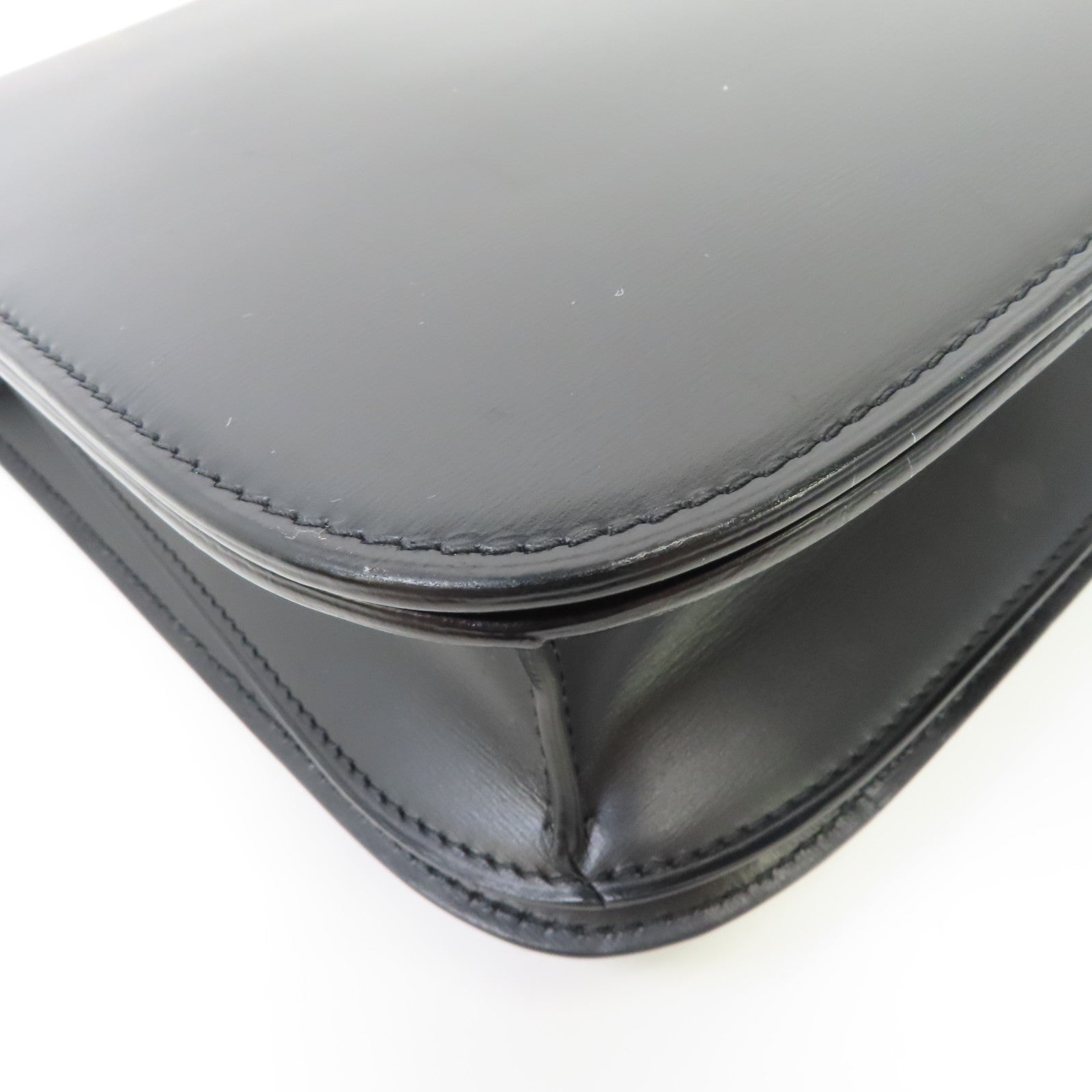 CELINE 牛皮皮革Shoulder Bag金扣肩背袋黑色