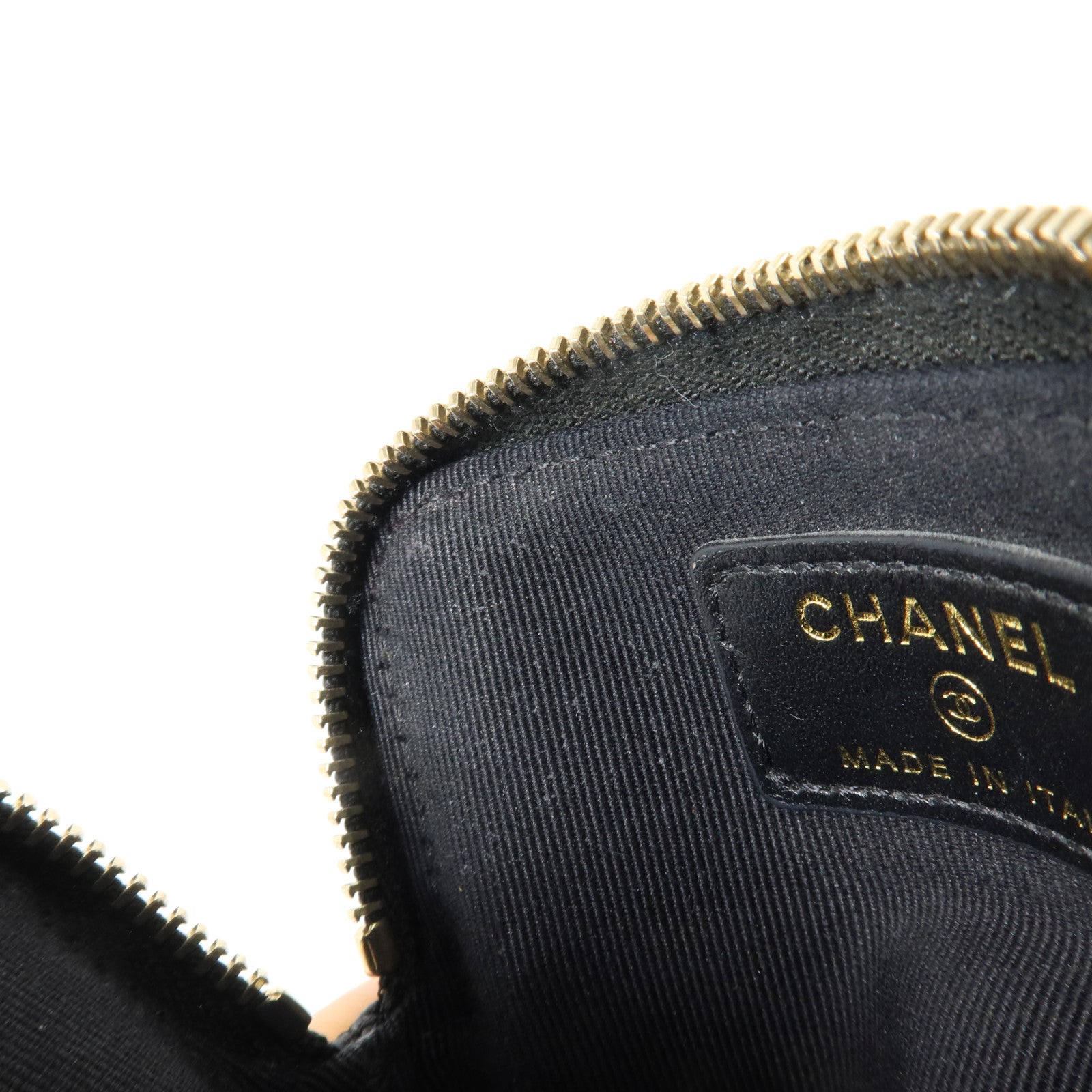 CHANEL 牛皮皮革Zipped Coin Purse金扣零錢包